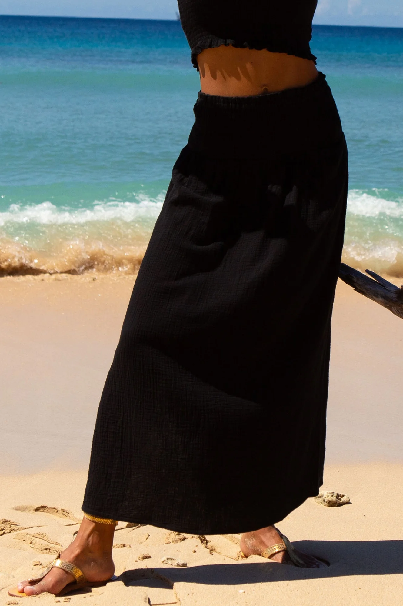 Brady Cheesecloth Skirt | Black