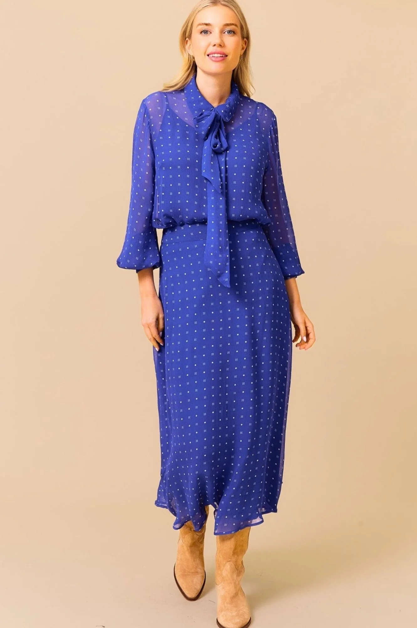 Kate Skirt | Polka Dot Cobalt/White