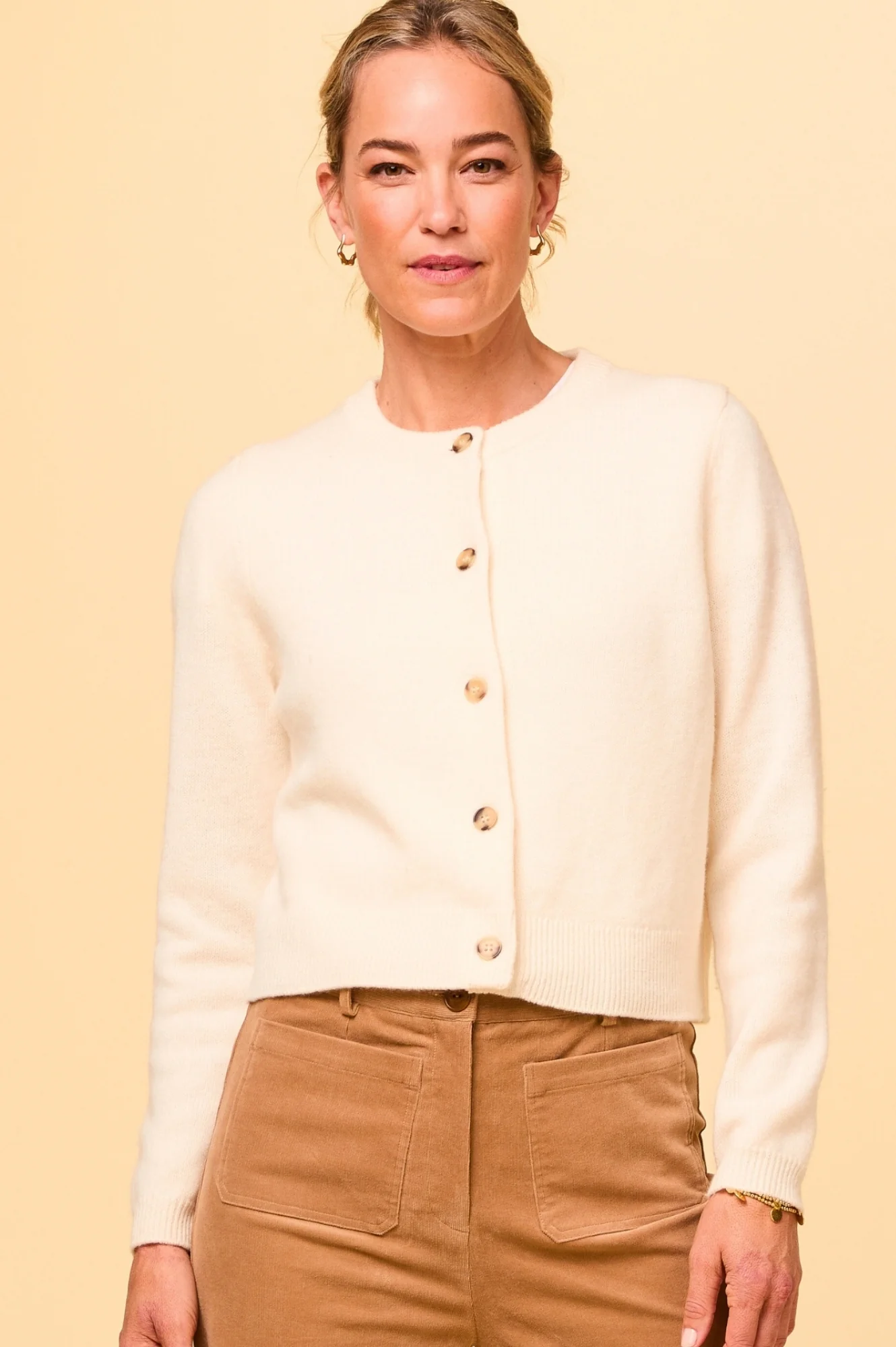 Merino Wool Brittany Cardigan | Cream