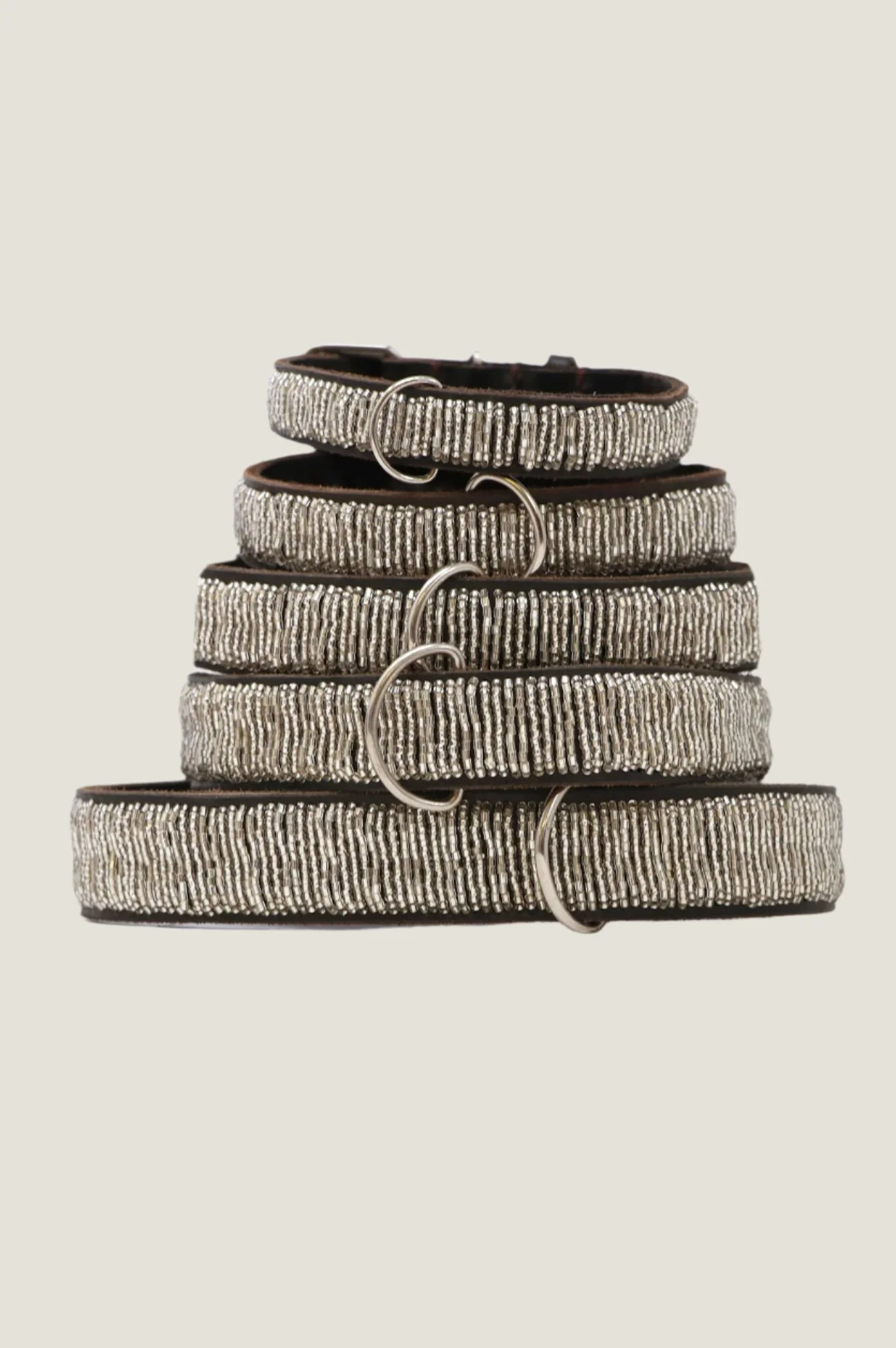 Dog Collar | Full Beaded Silver