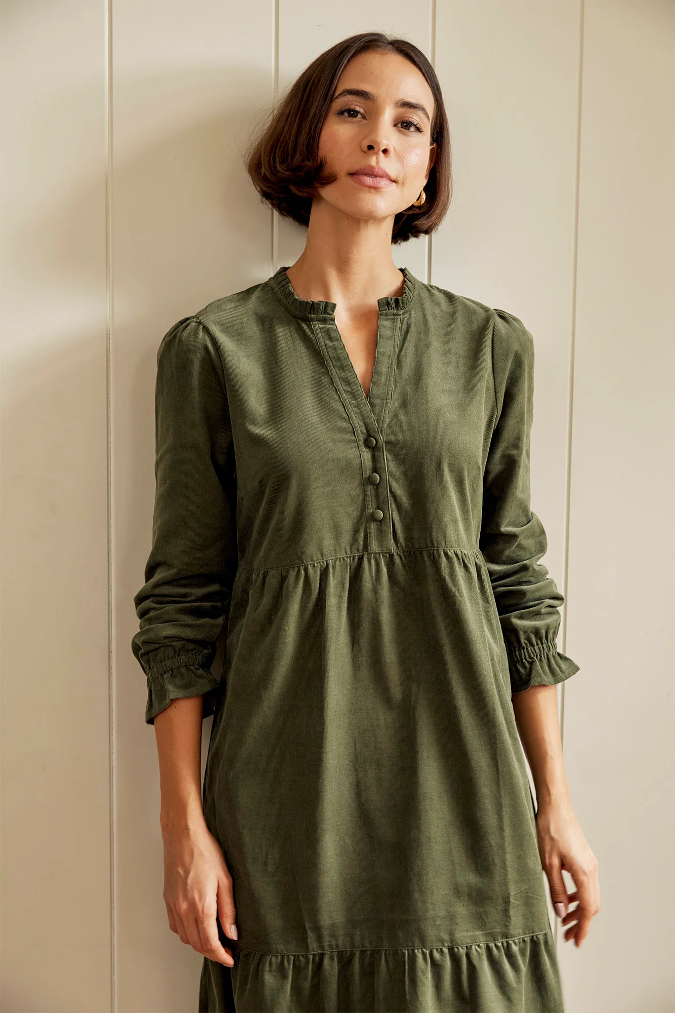 Liv Corduroy Dress | Khaki