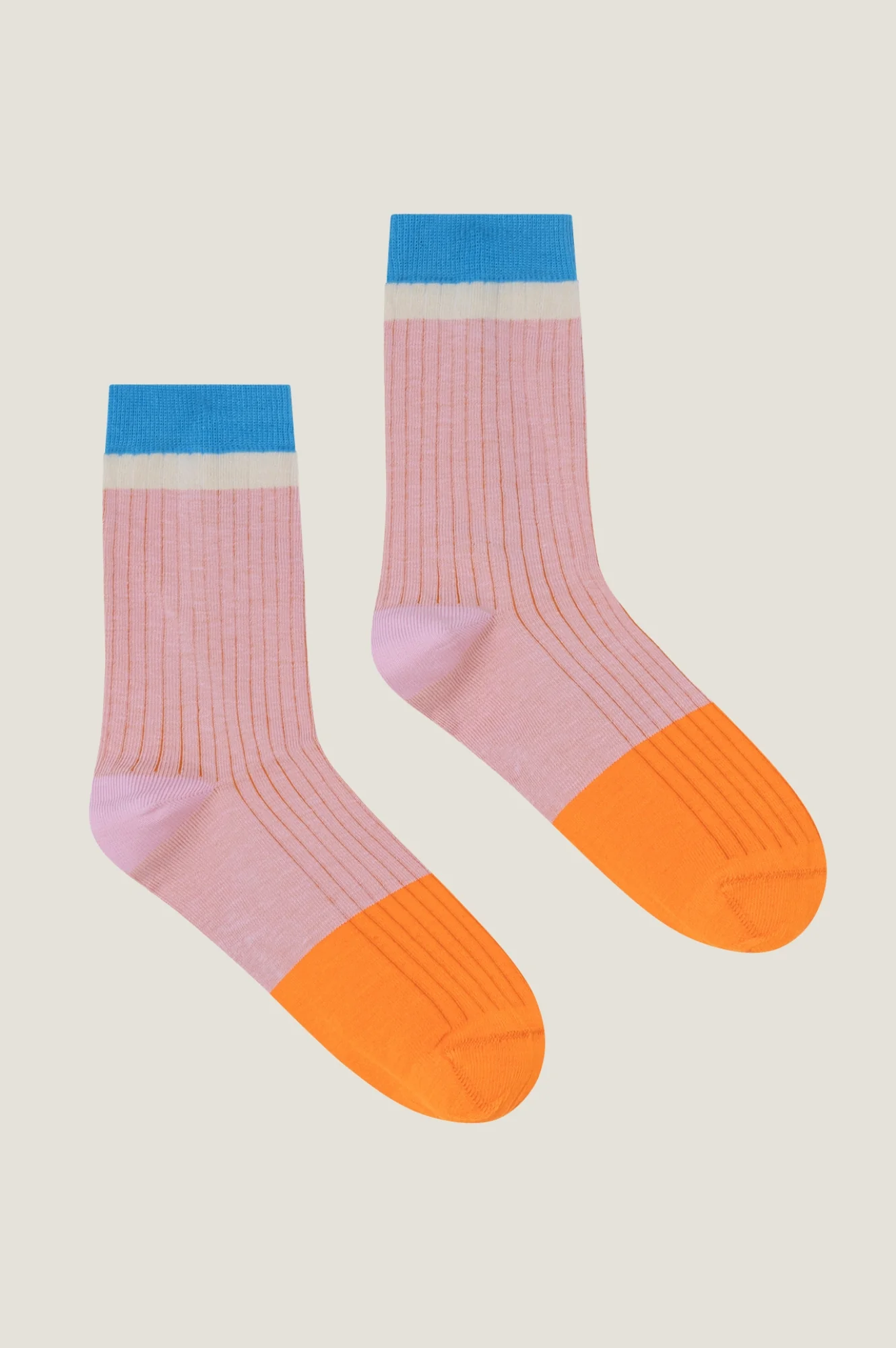 Striped Ribbed Sock | Pink/Blue