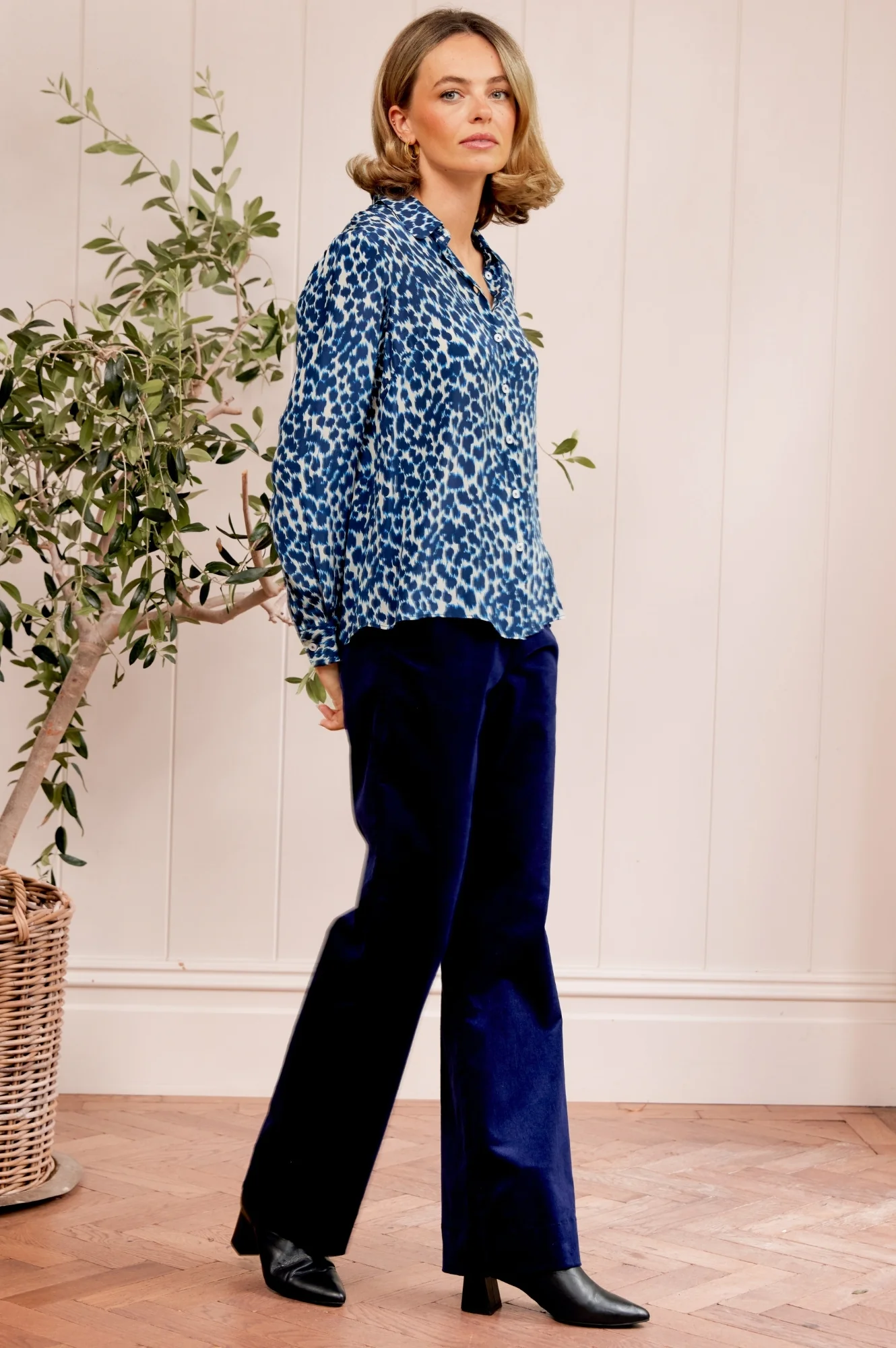 Juliette Stretch Corduroy Trouser | Atlantic Blue