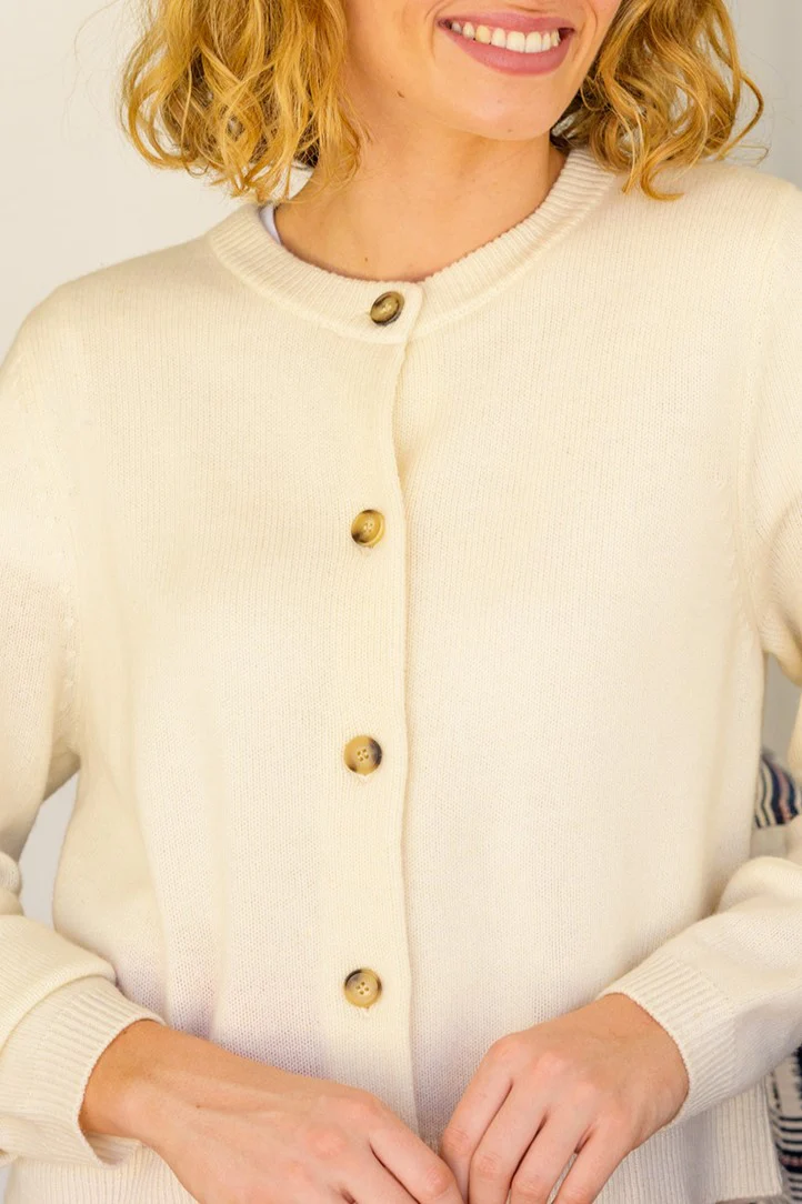 Merino Wool Brittany Cardigan | Cream