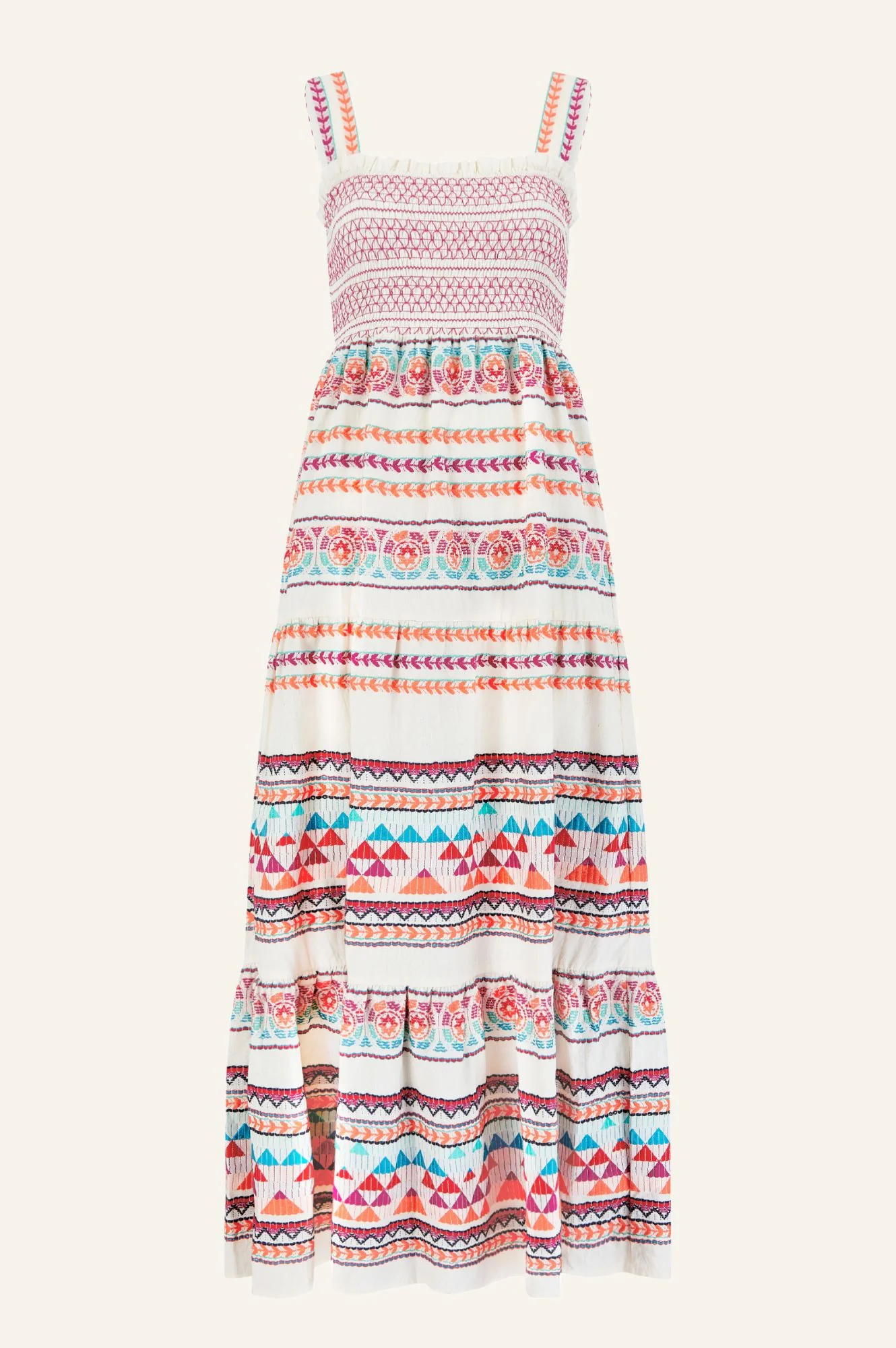 Jacquard Sundress | Ecru/Multi