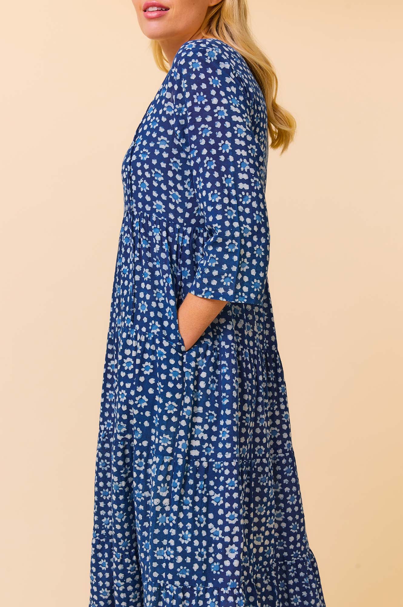 Emma Organic Cotton Dress | Navy