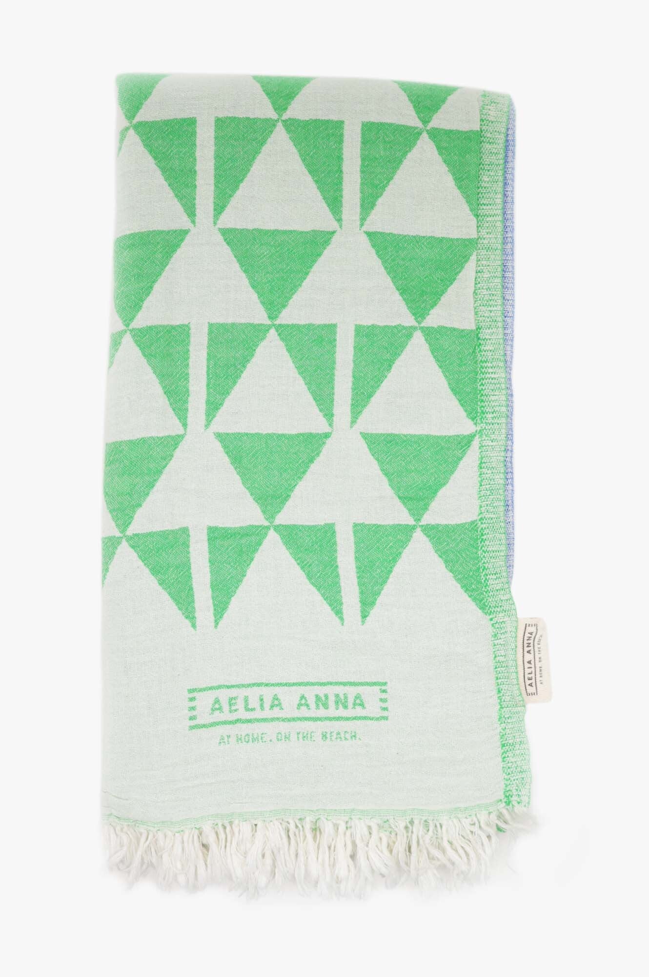 Pestemal Greek Absorbent Towels | Lime/Blue