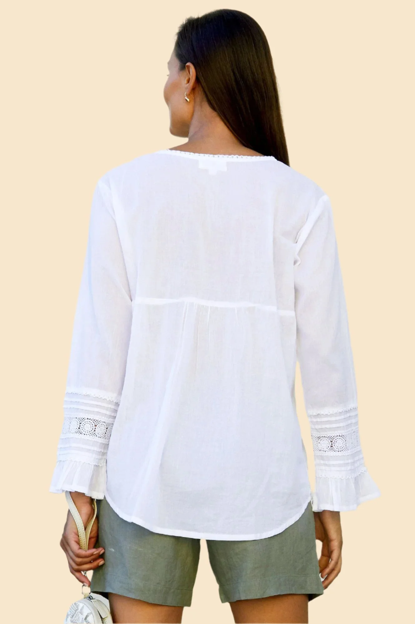 Valentina Embroidered Cotton Blouse | White