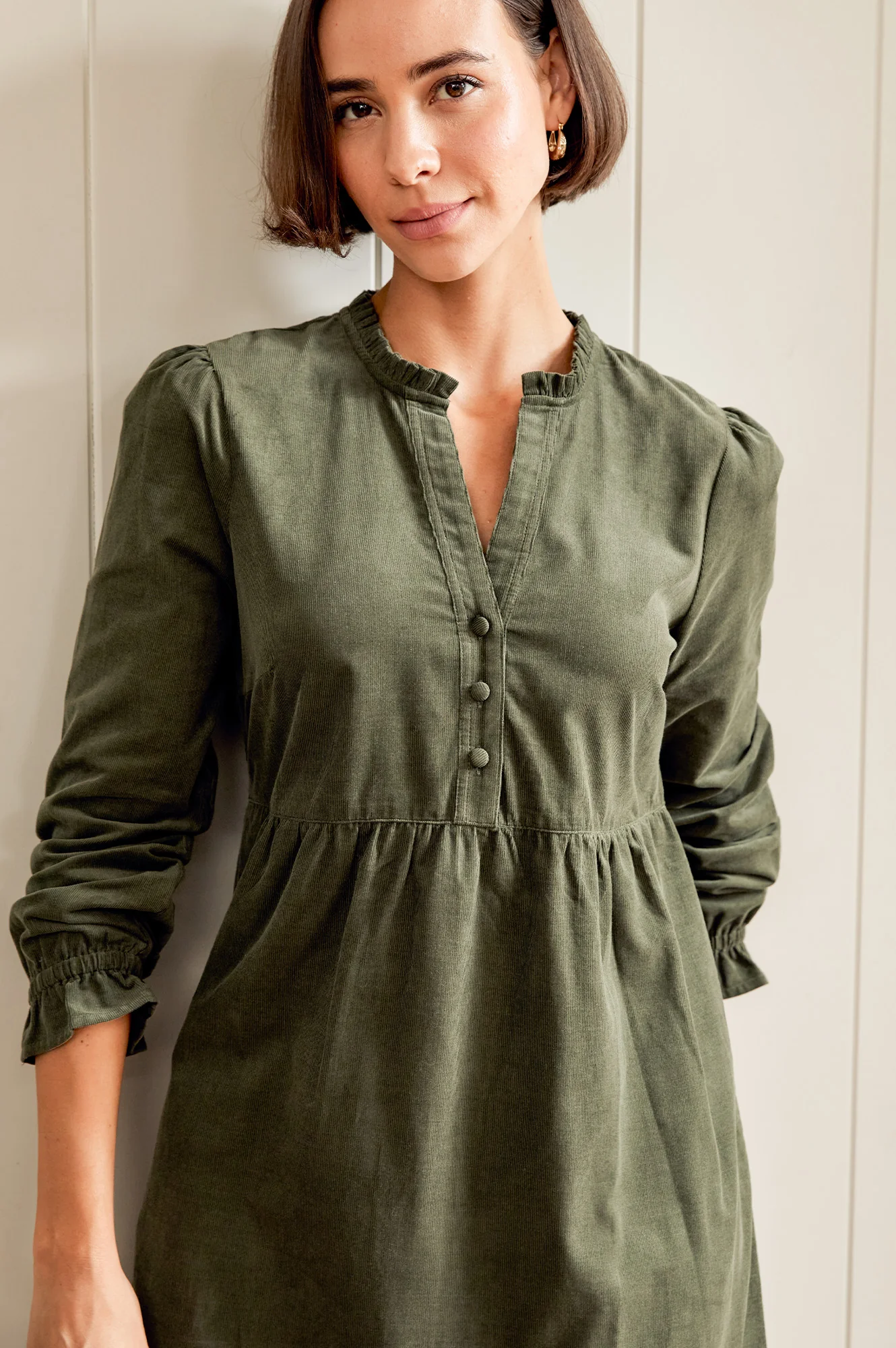 Liv Corduroy Dress | Khaki