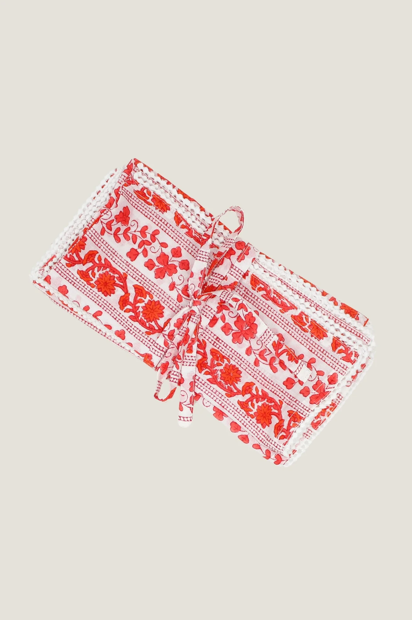 Napkins Set Of 4 | Linear Botanical Red