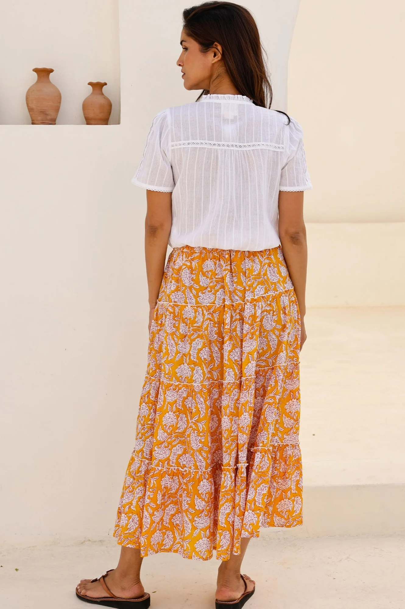 One Size Skirt | Dianthus Yellow/White