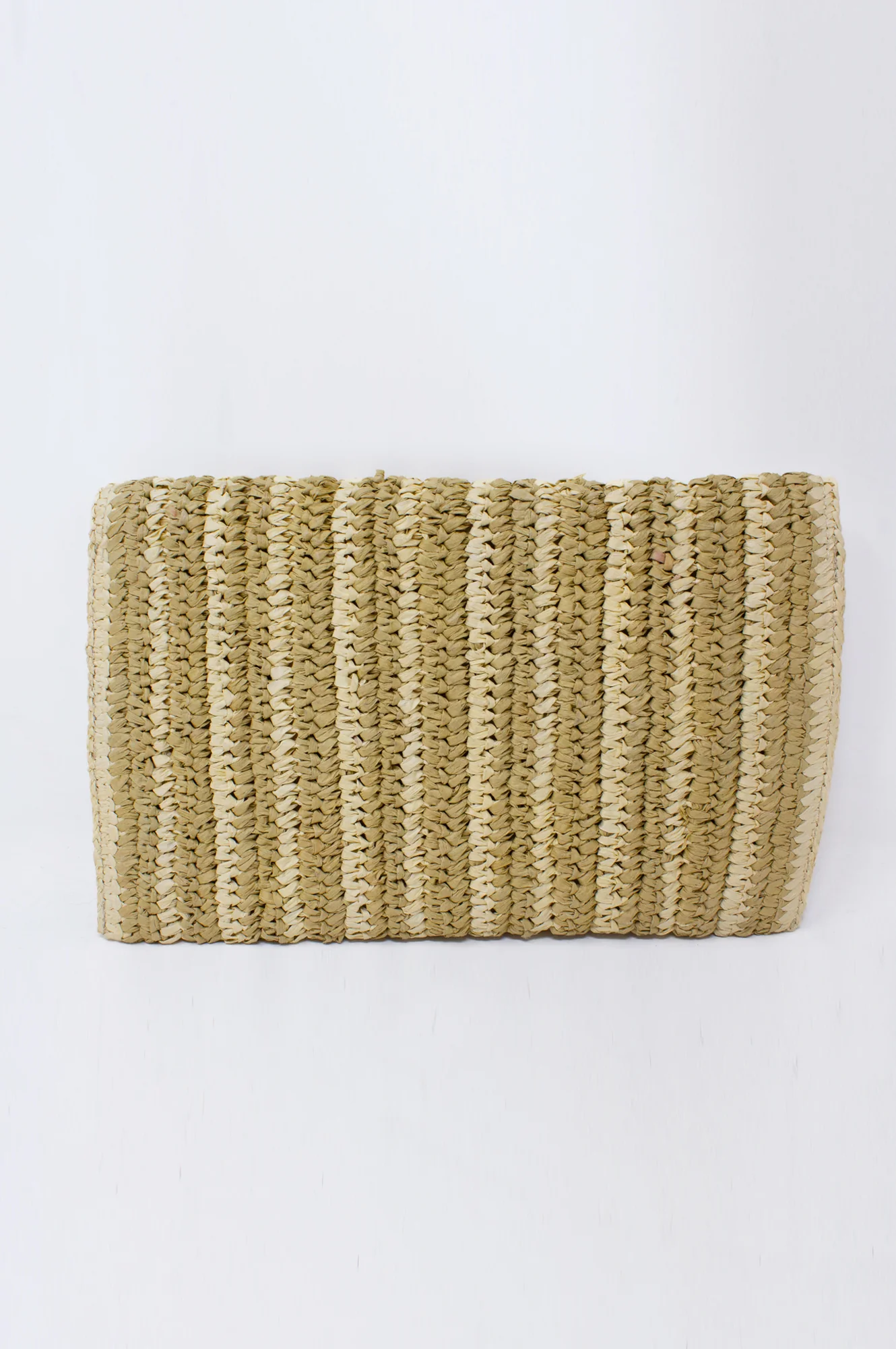 Amalfi Raffia Stripe Clutch | Natural/Taupe