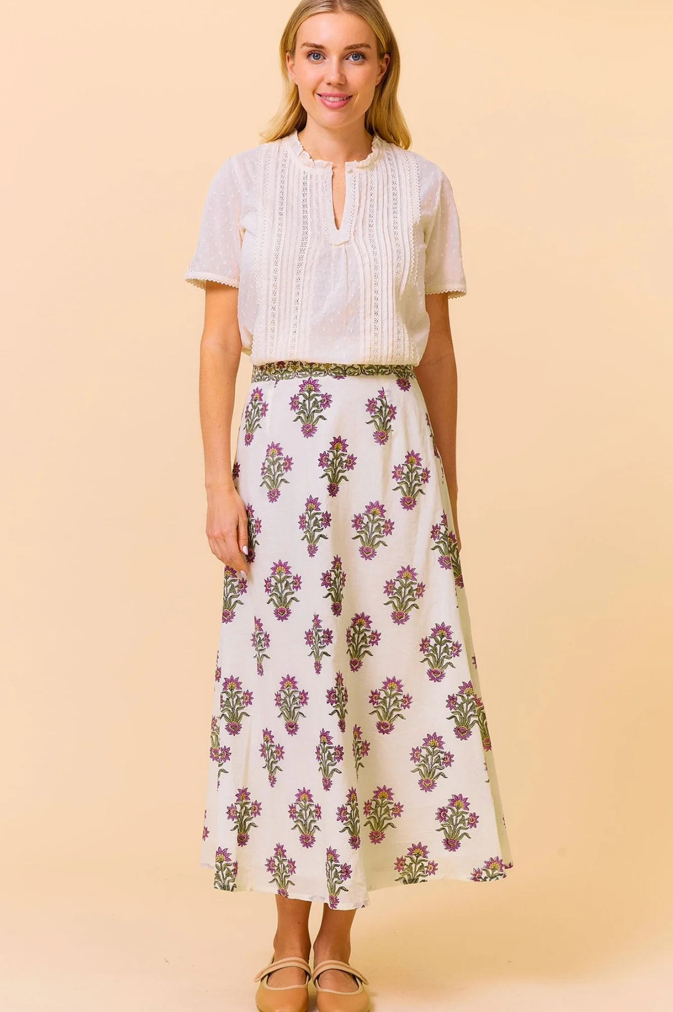 Vienna Short Sleeve Blouse | Cream