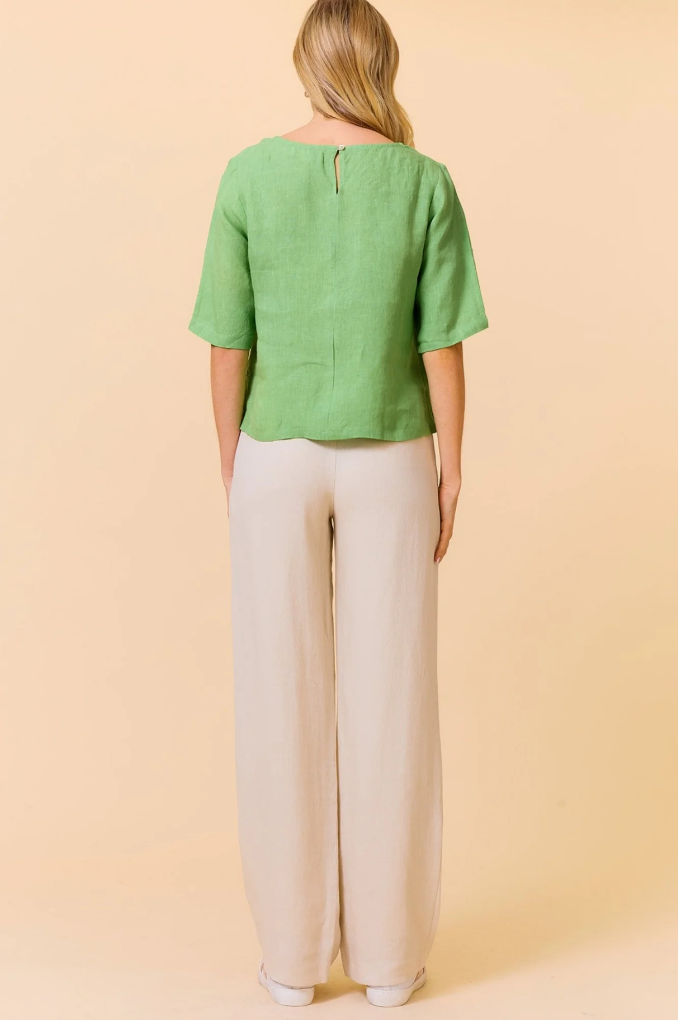 Linen Blend Trousers | Oat