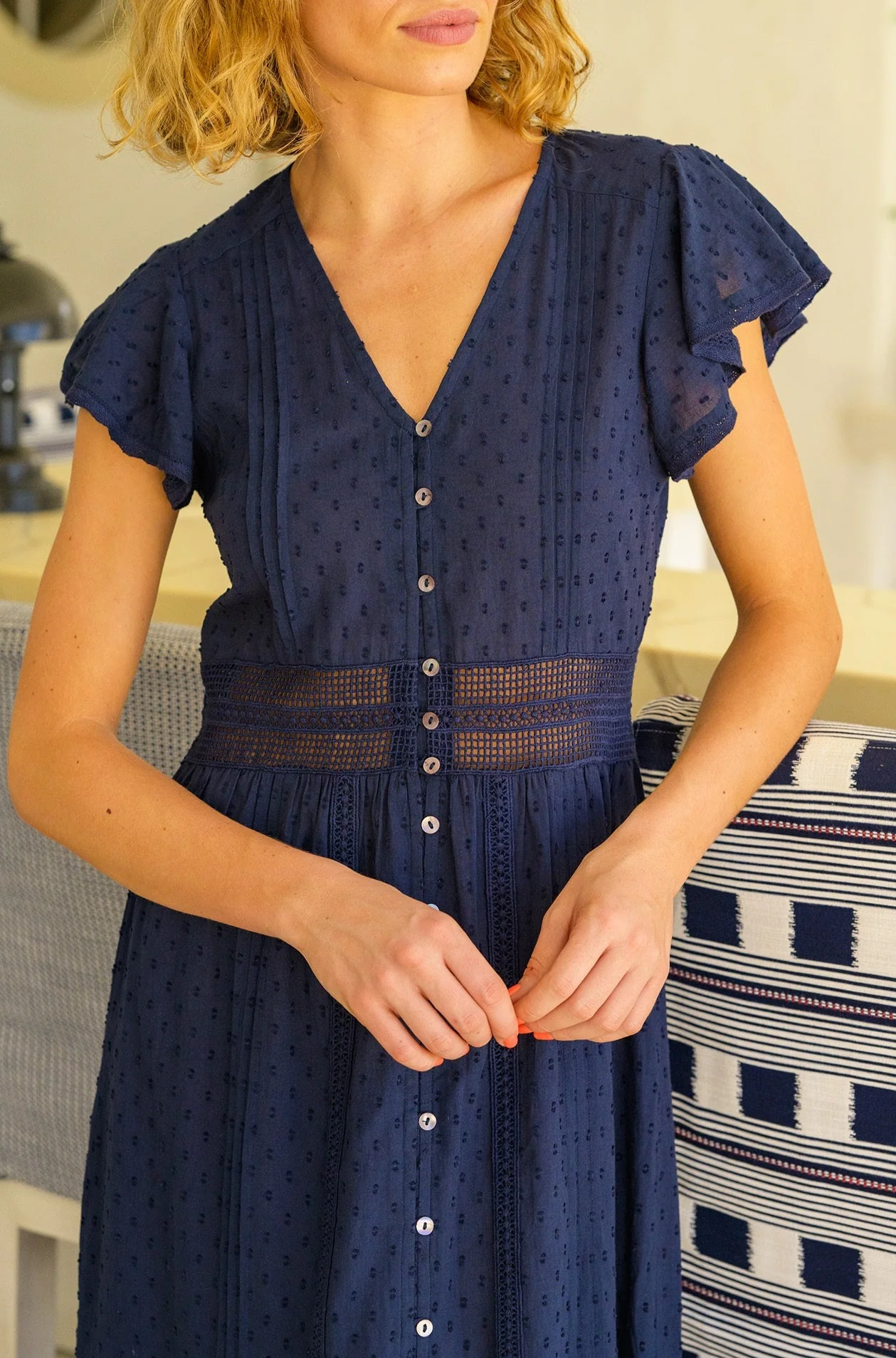 Nyla Beach Midi Dress | Navy