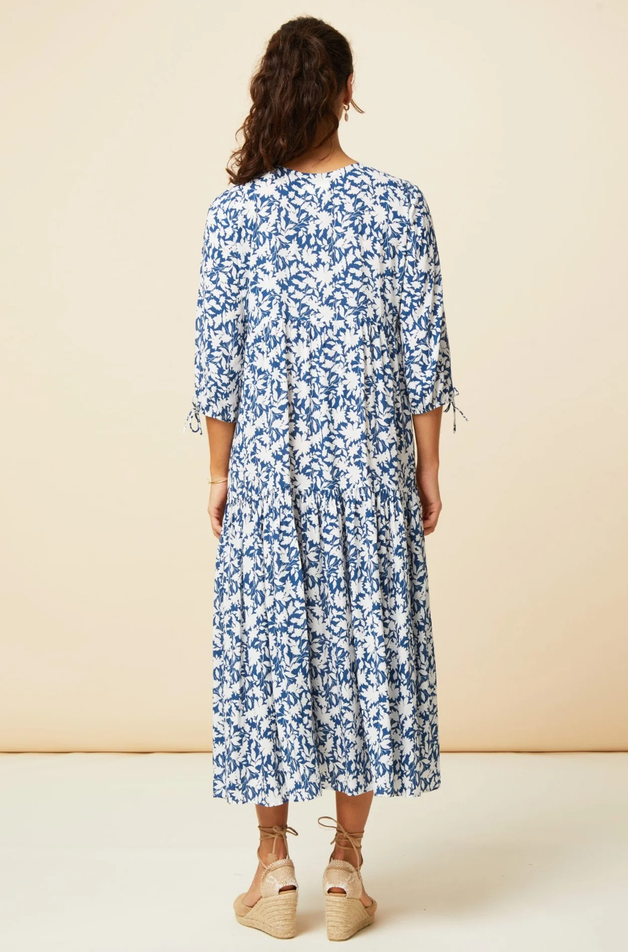 Virginia EcoVero™ Midi Dress | Navy/White