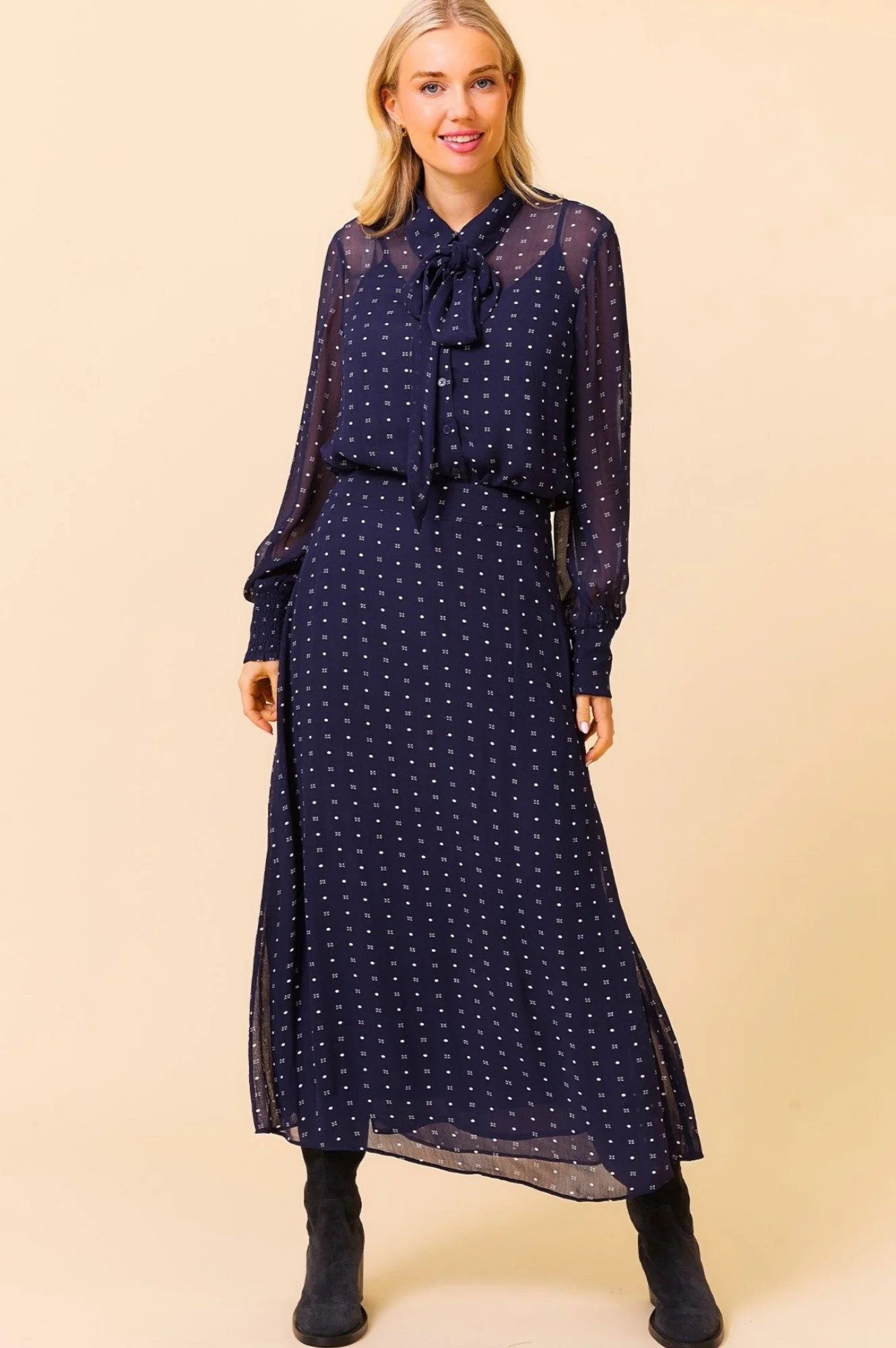 Kate Skirt | Polka Dot Navy/White