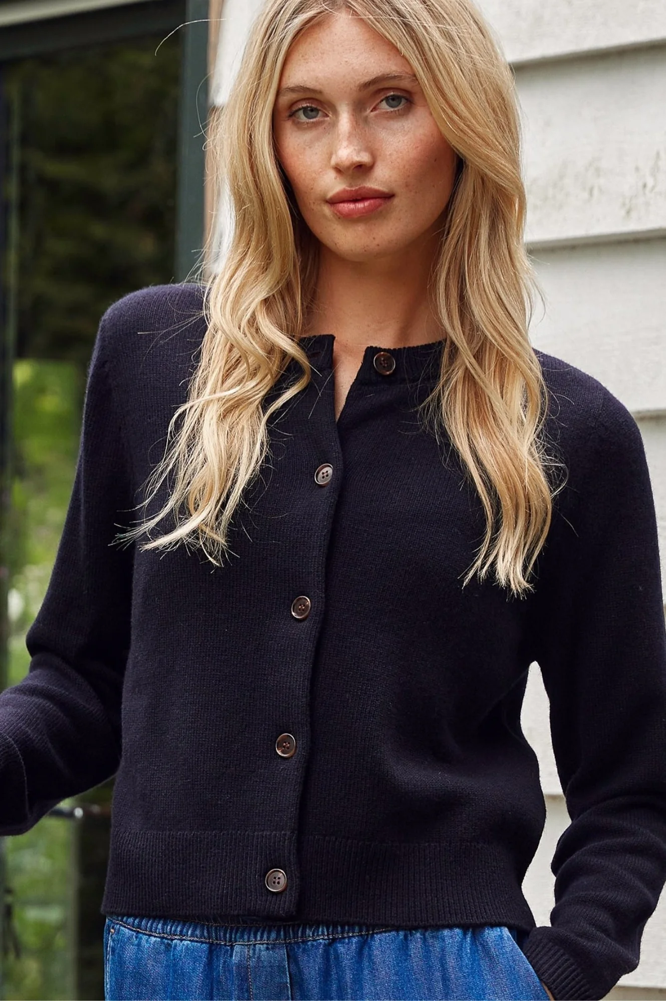 Merino Wool Brittany Cardigan | Black