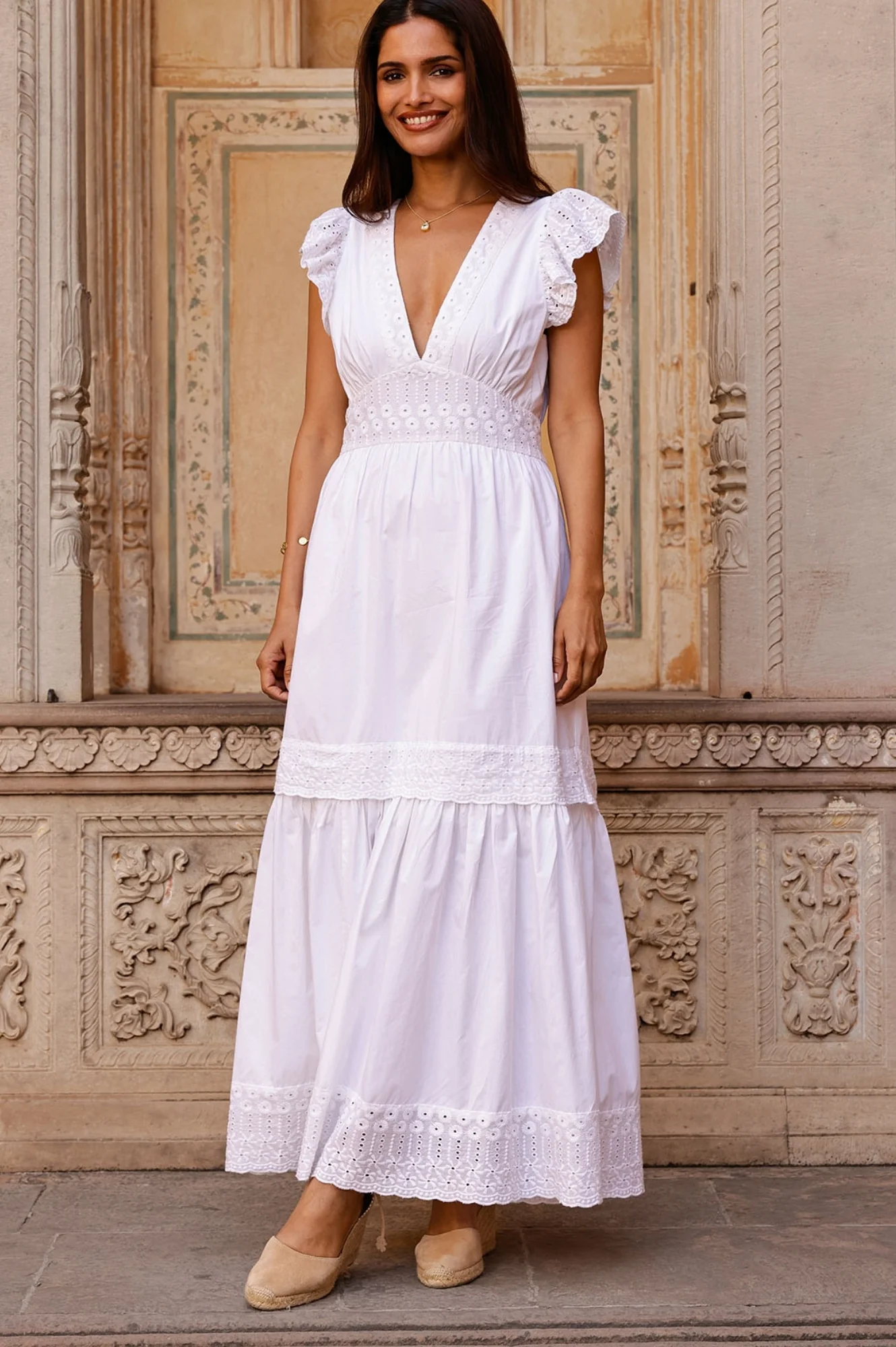 Broderie Pippa Dress | White