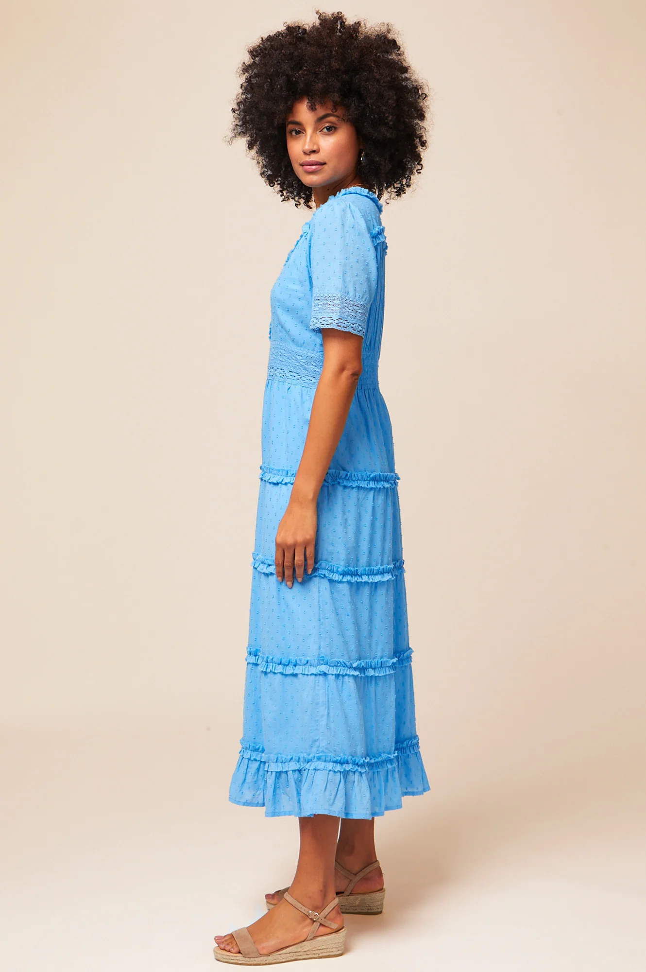 Viola Cotton Midi Dress | Marina Blue