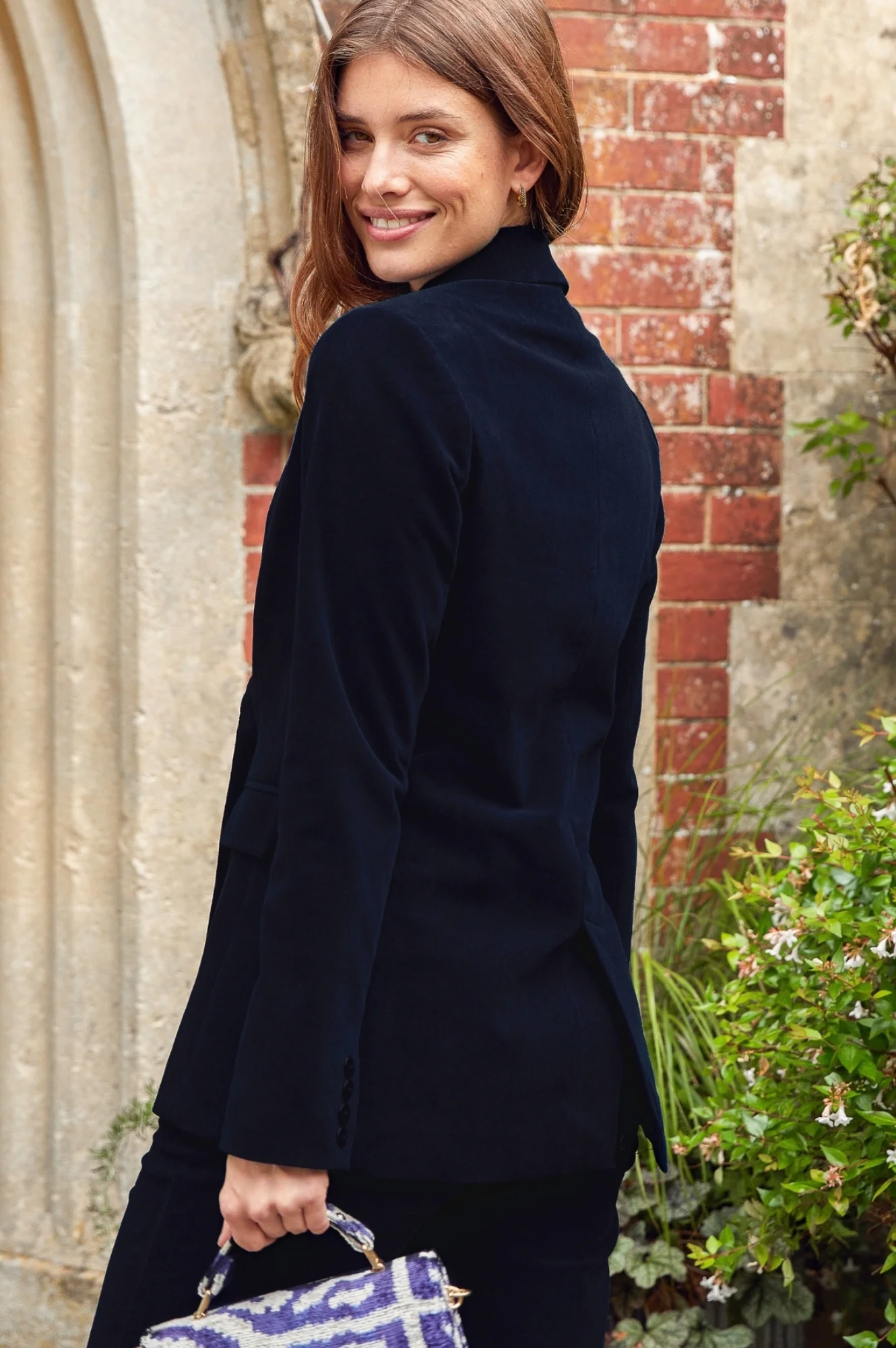 Theresa Stretch Corduroy Blazer | Ink