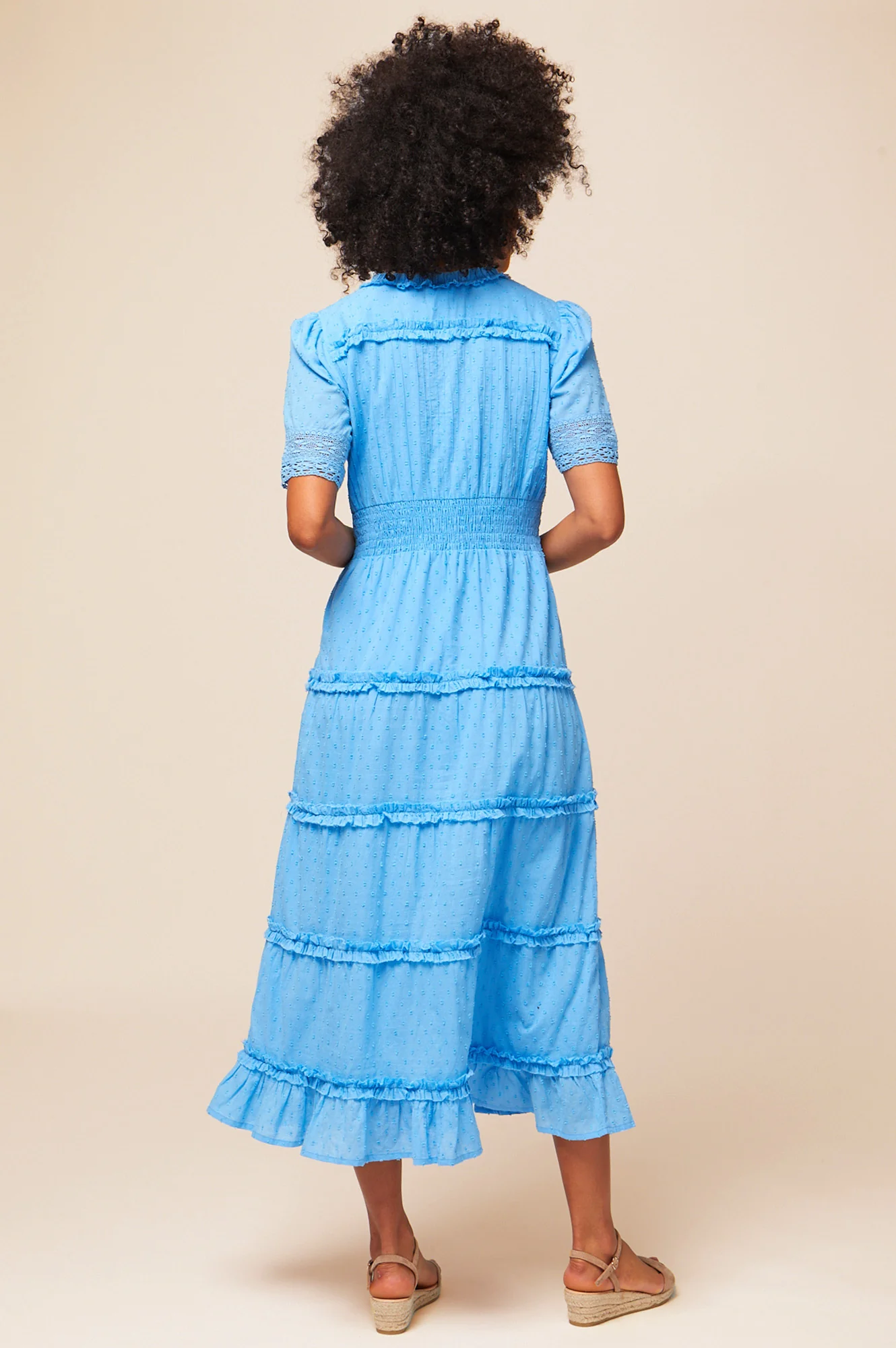 Viola Cotton Midi Dress | Marina Blue