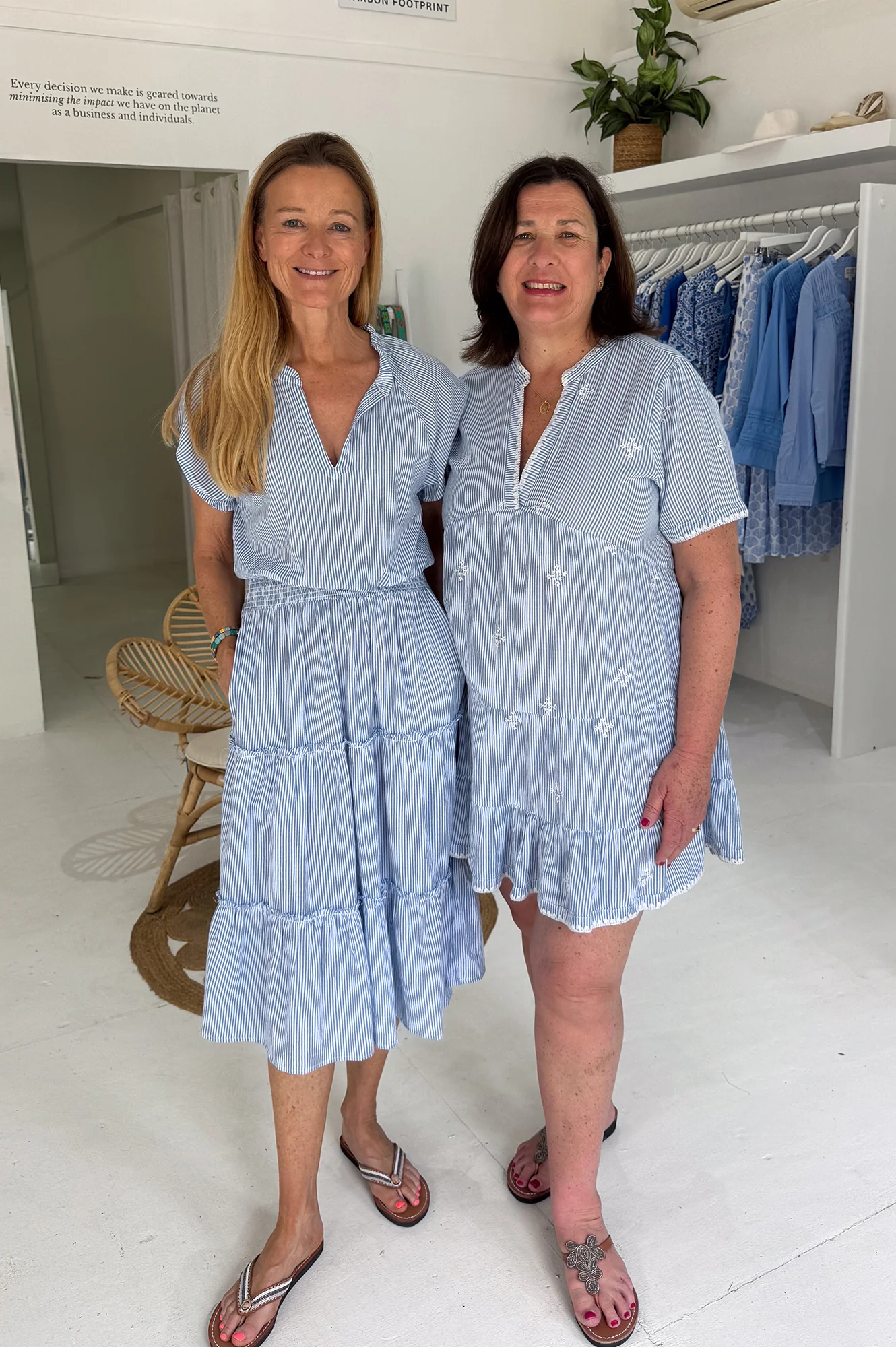 Riley Organic Cotton Dress | Stripe Blue/White