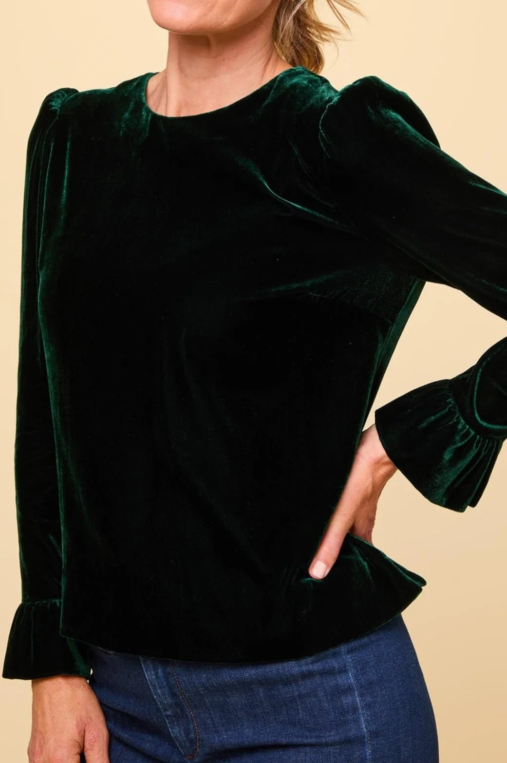 Victoria Velvet Top | Emerald