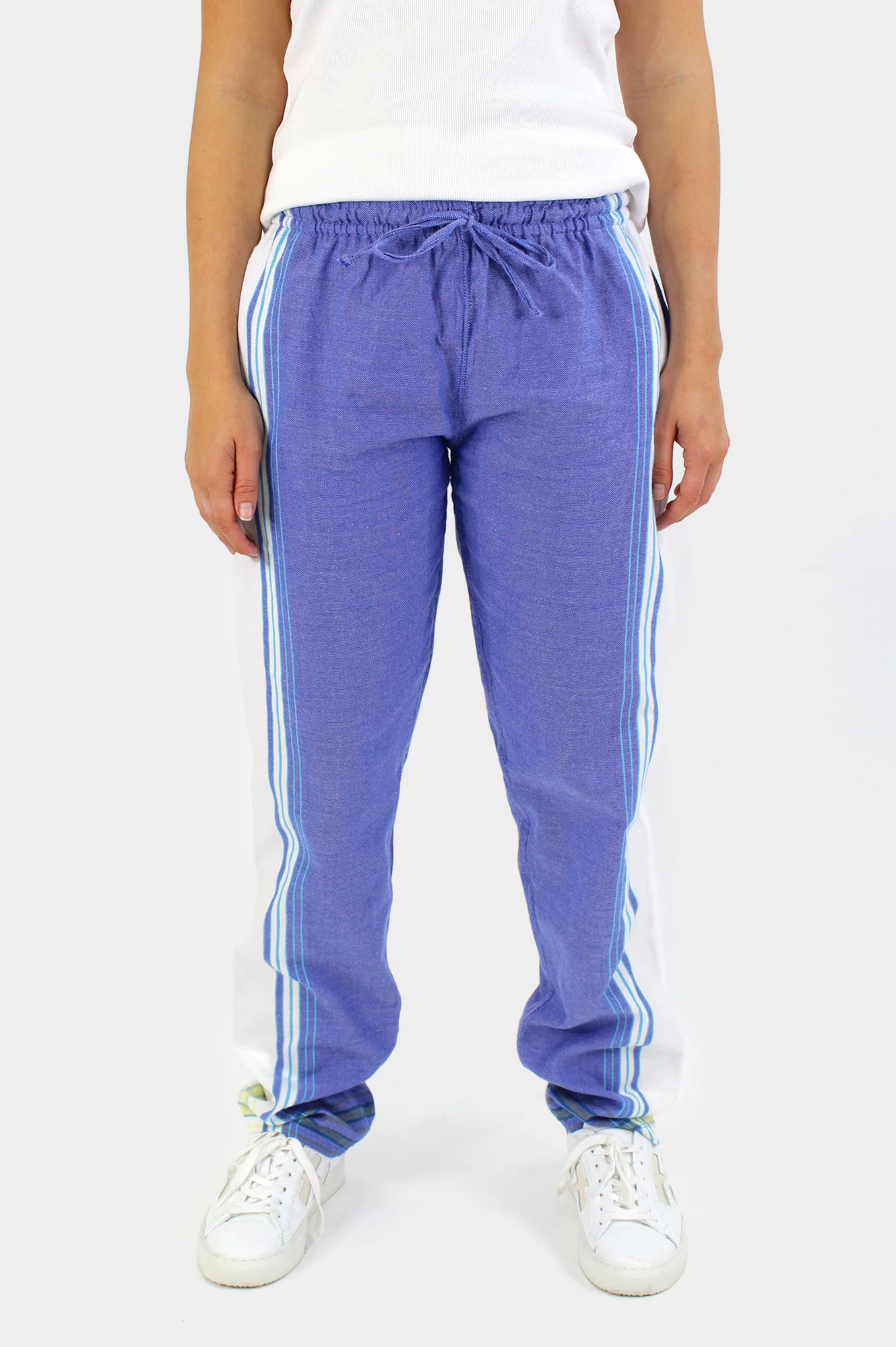 Unisex Kikoy Trousers | Denim Blue/White