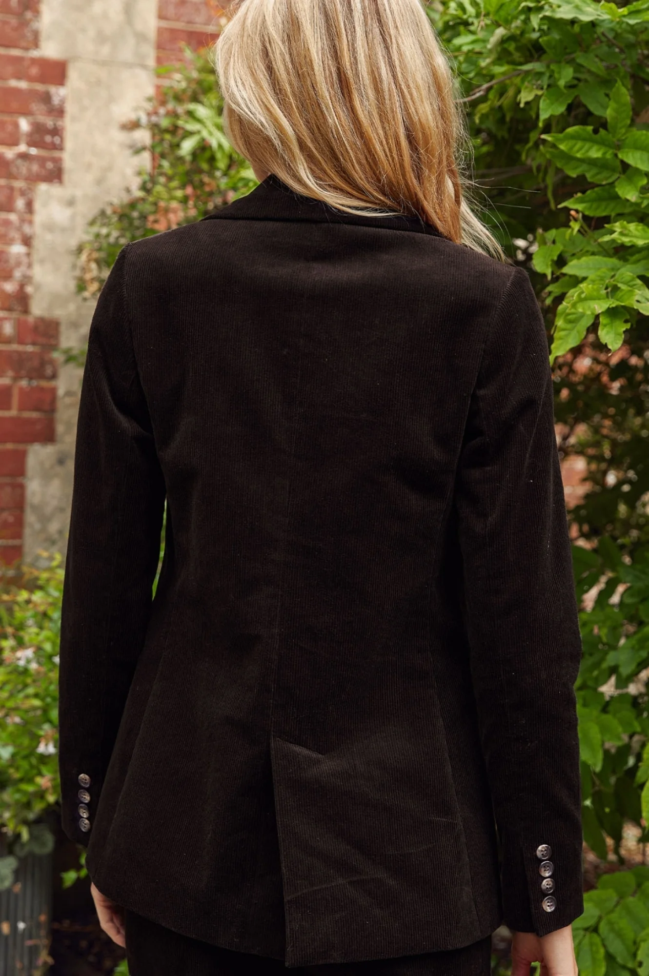 Theresa Stretch Corduroy Blazer | Chocolate