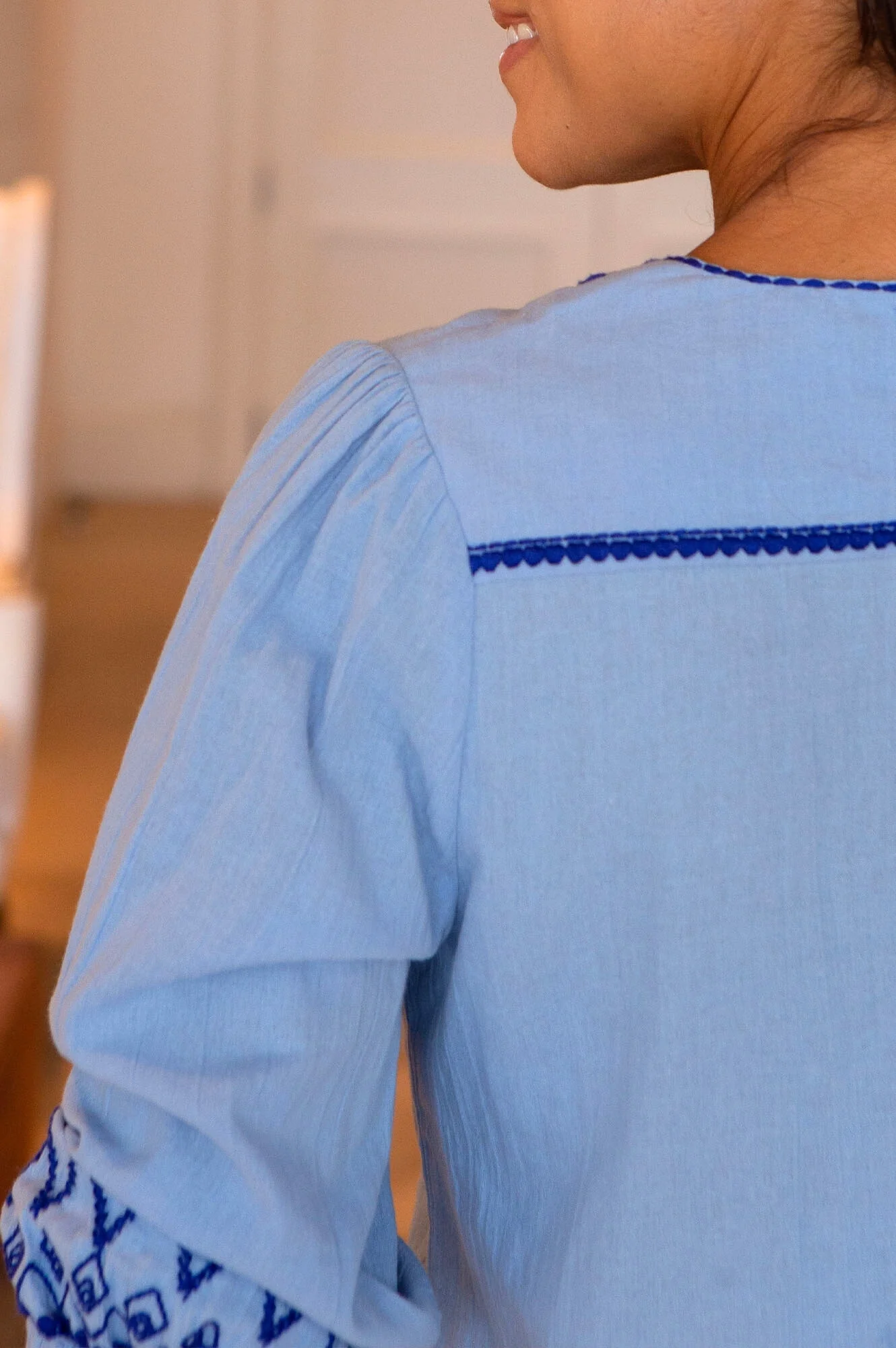 June Organic Cotton Blouse | Blue/Cobalt