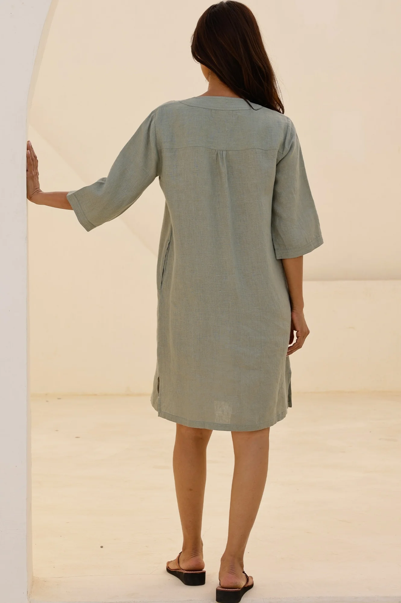 Calvi Linen Dress | Khaki