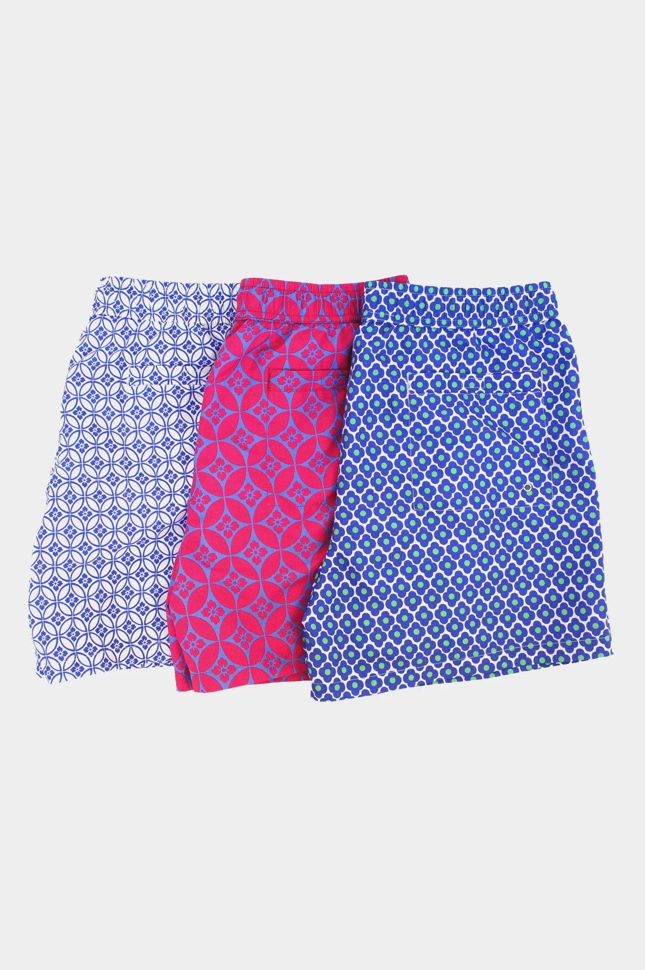 Men's Recycled Swim Shorts | Geo Cobalt Blue/White