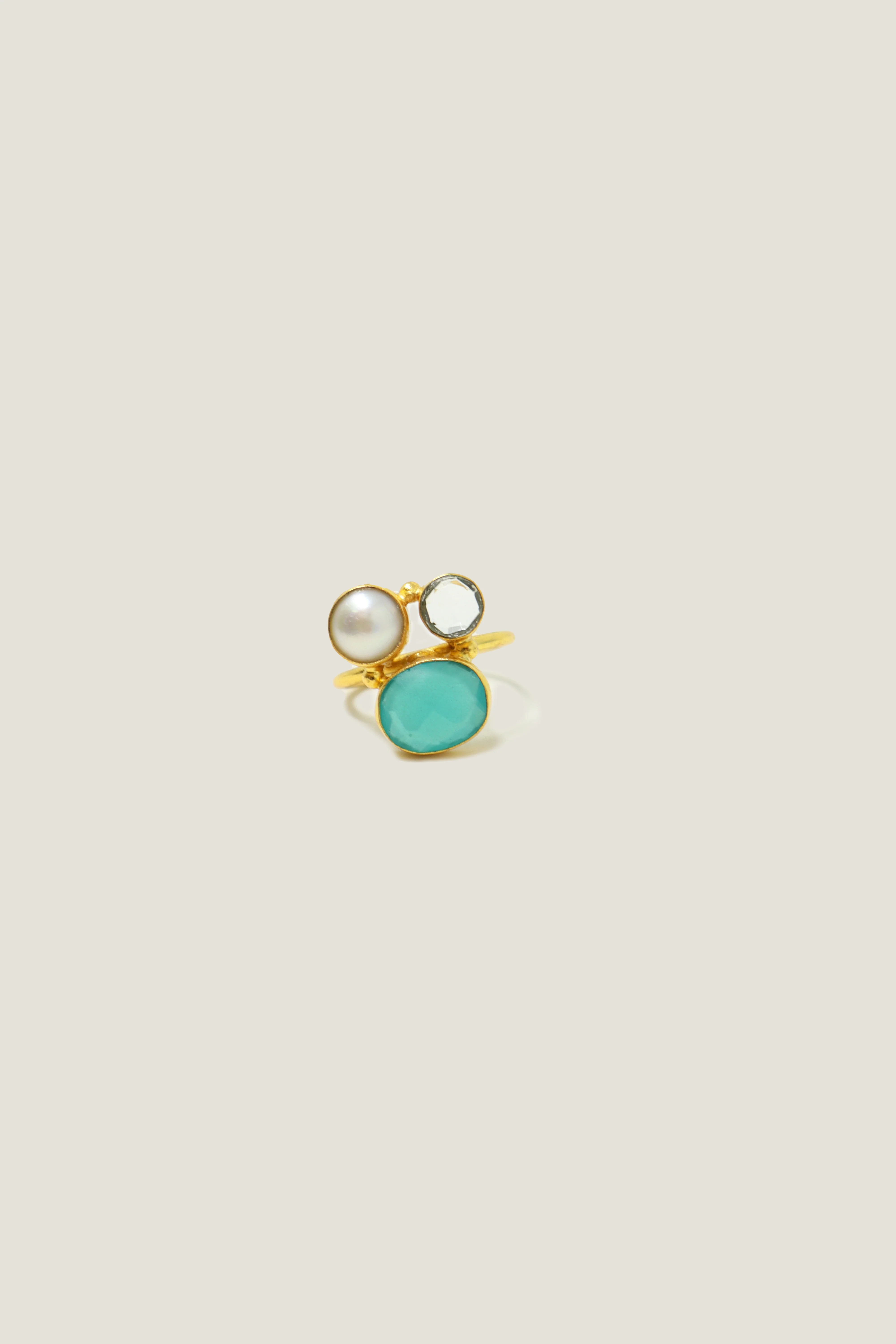 ASHIANA Three Stone Ring | Aquamarine