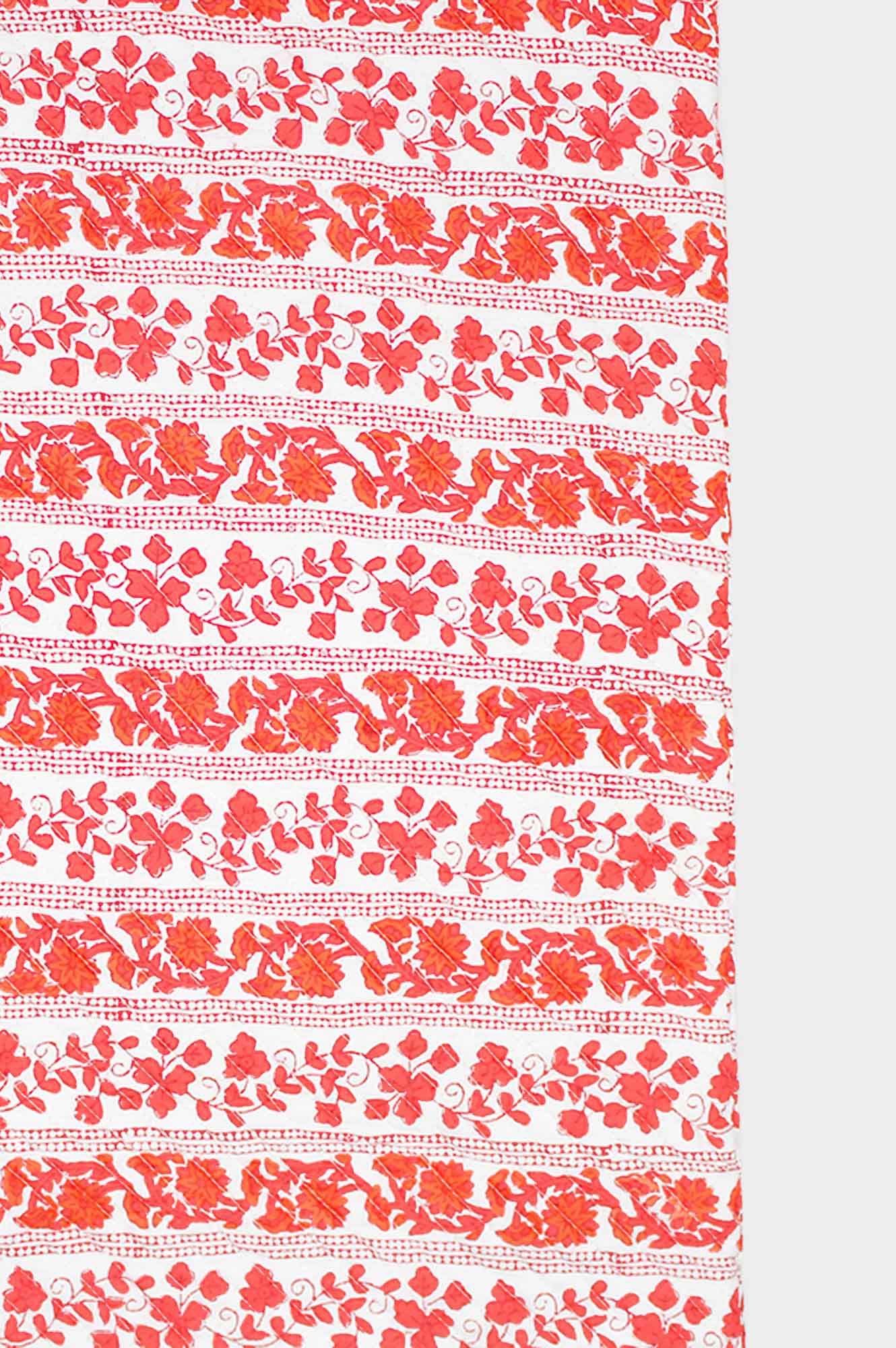 Christmas Stocking | Linear Botanical Red/Cream