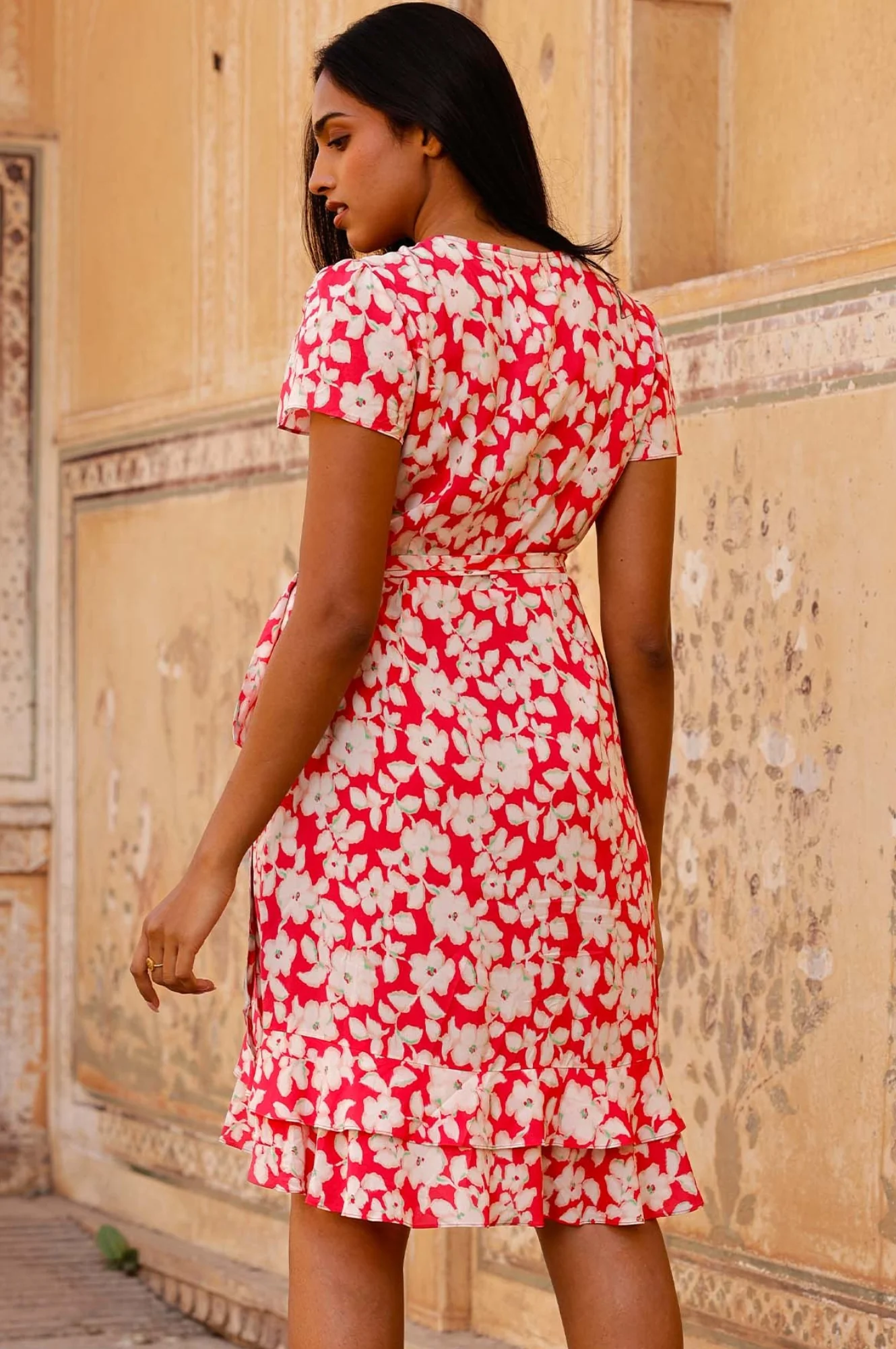 Chelsea EcoVero™ Wrap Dress | Blossom Pink/Cream