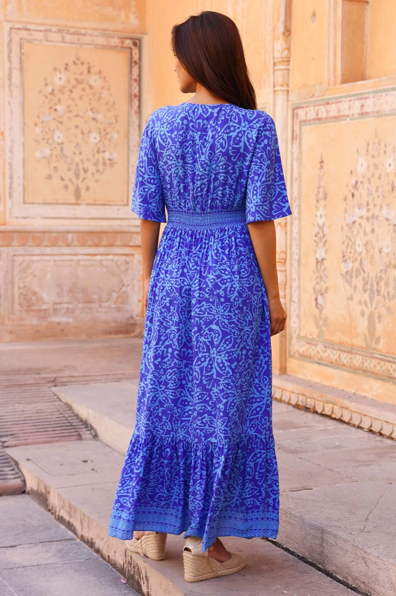 Lena EcoVero™ Dress | Cobalt/Light Blue