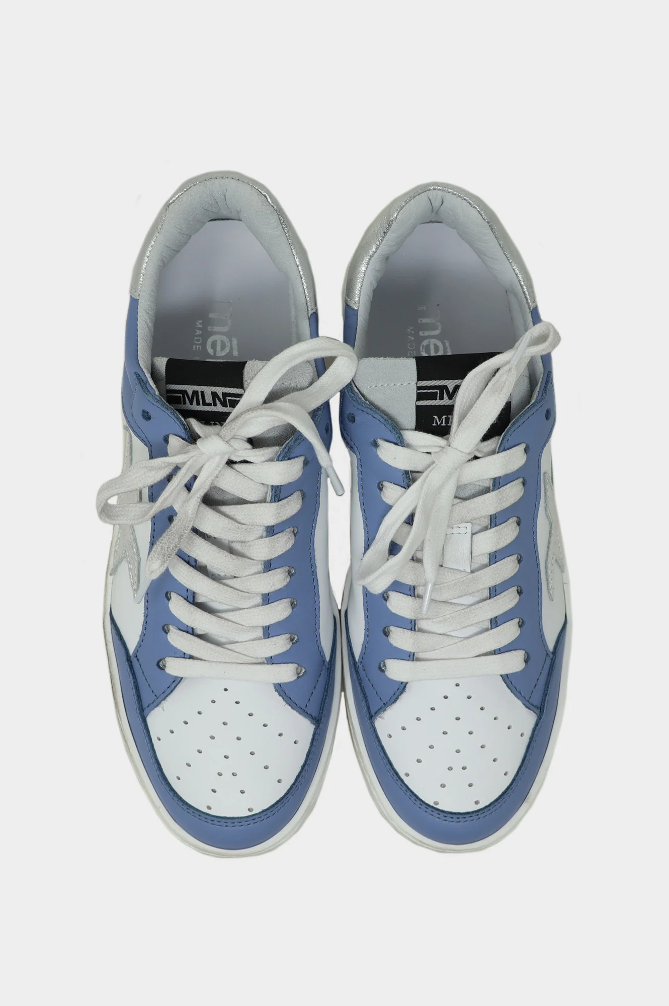 MELINE Vintage Effect Star Trainers | Blue/White