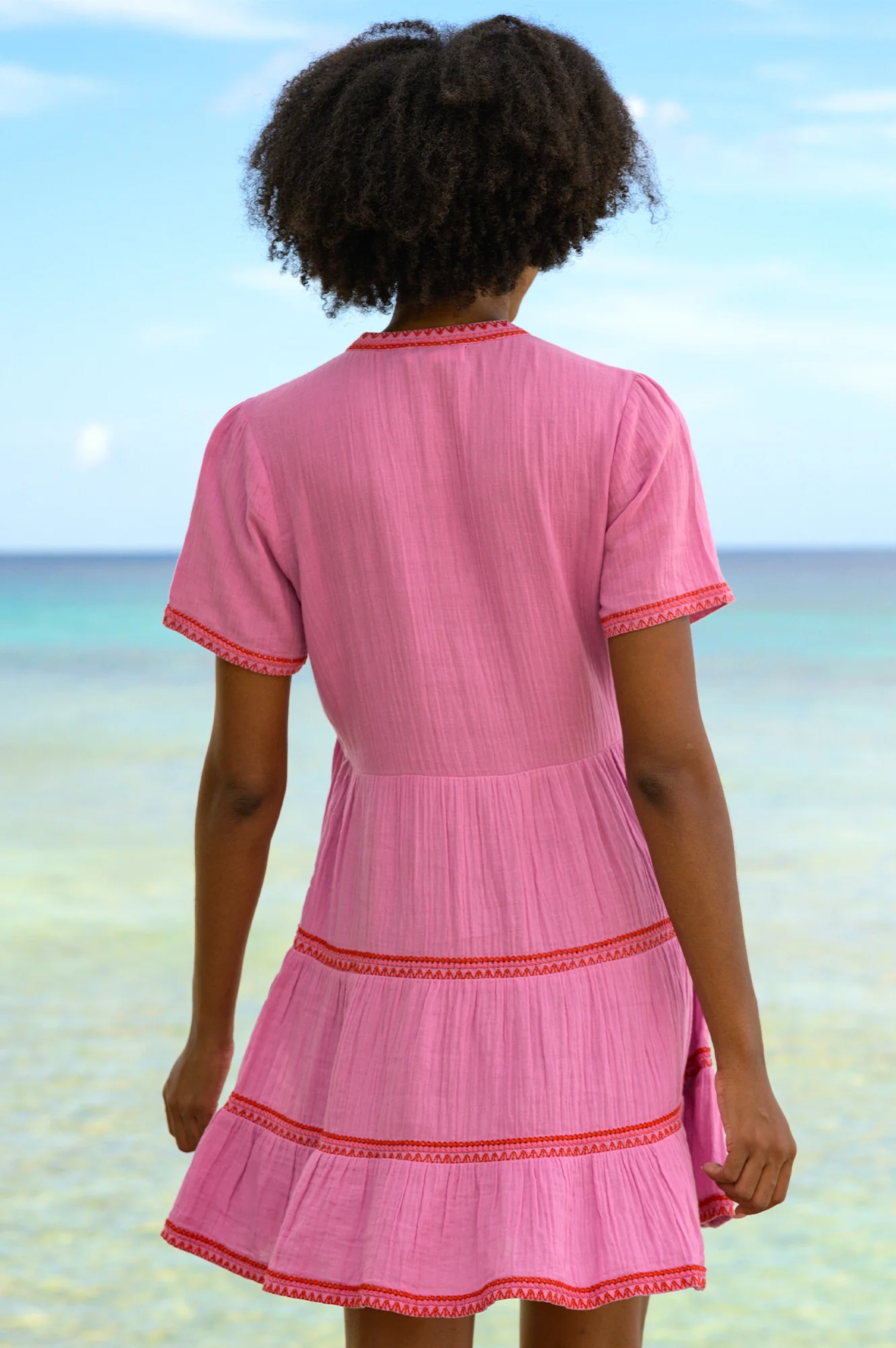 Meredith Embroidered Dress | Pink