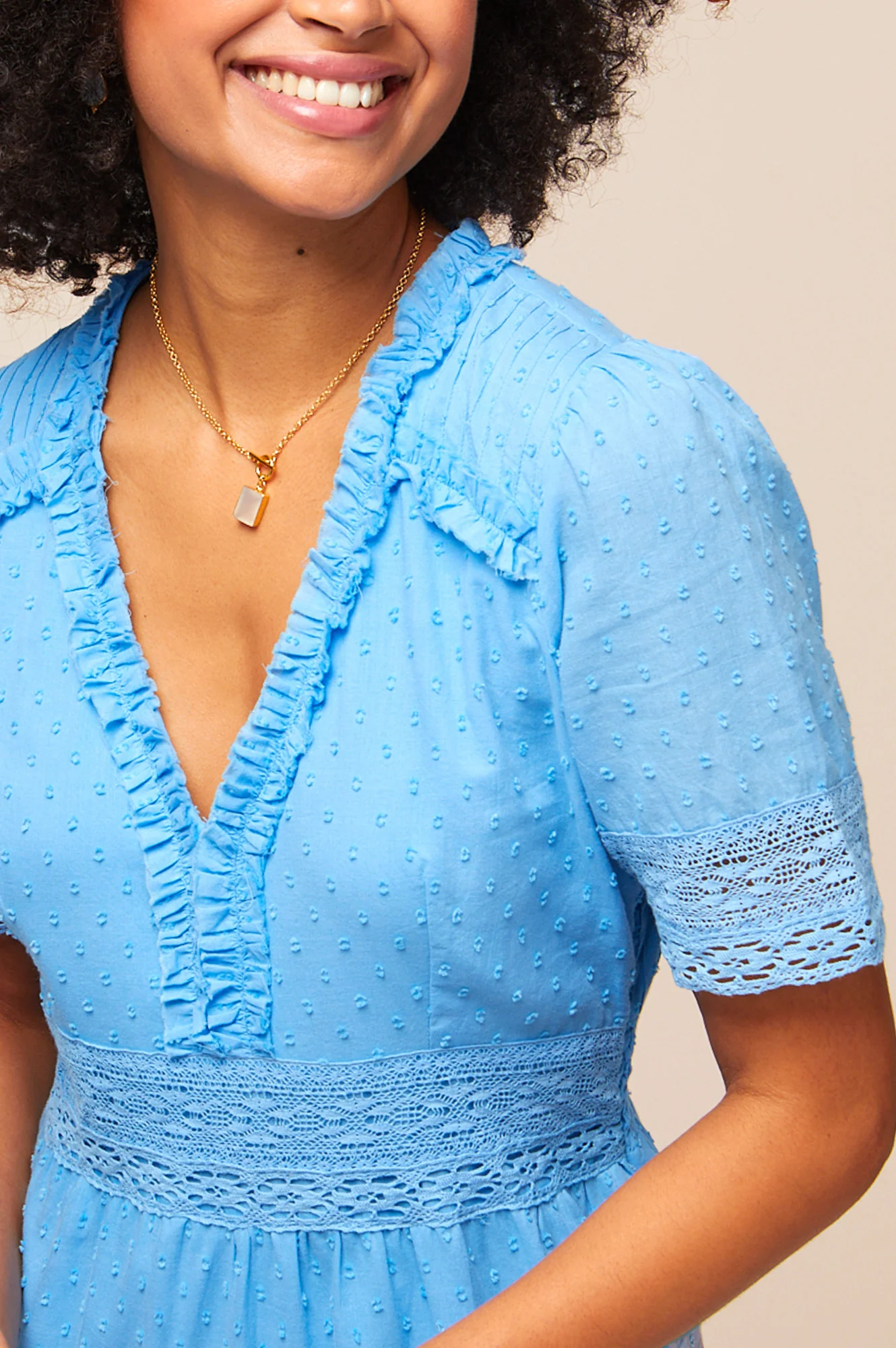 Viola Cotton Midi Dress | Marina Blue