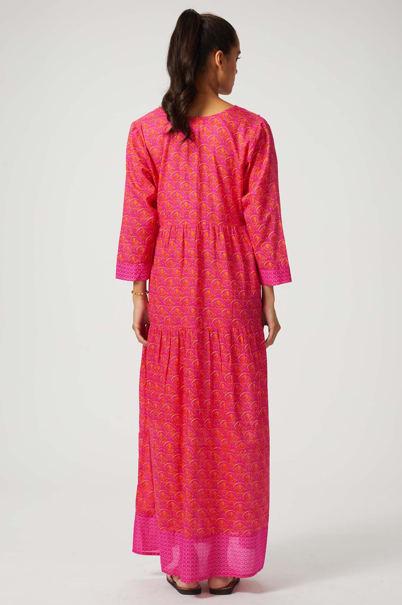 Mykonos Maxi Dress | Pink/Orange