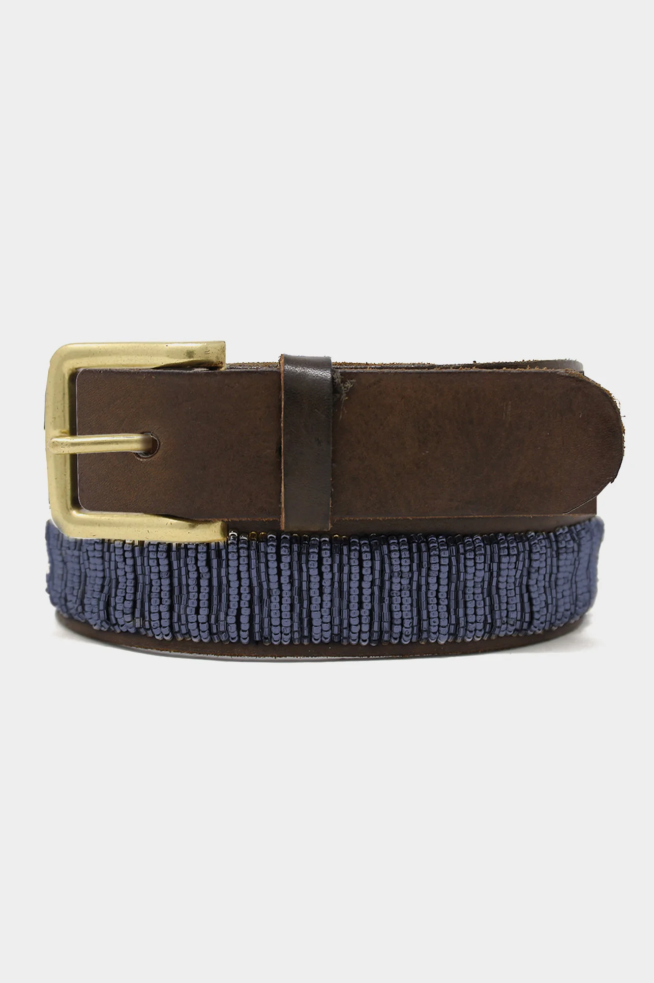 Full Beaded Leather Belt | Bullet