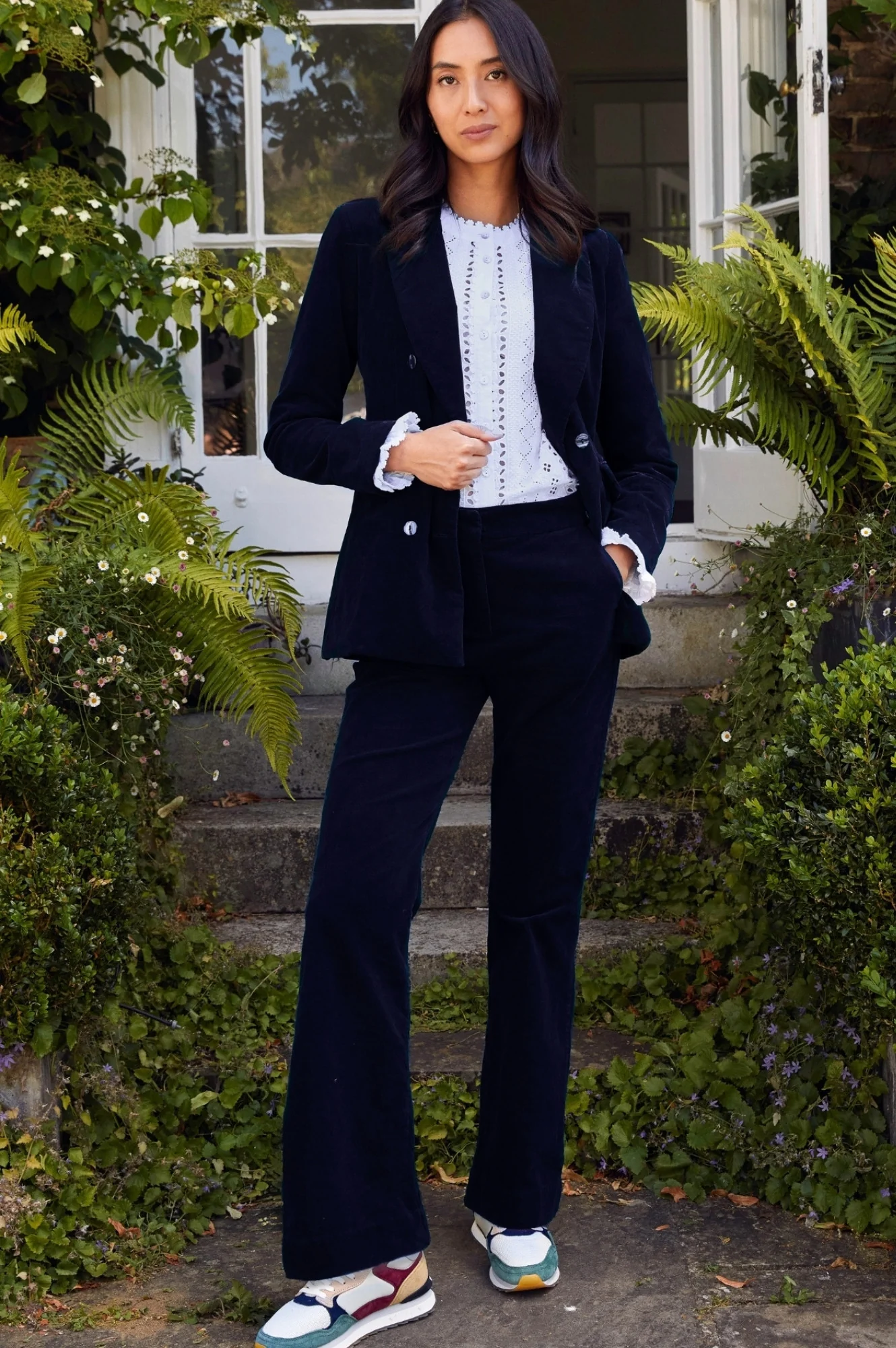 Theresa Stretch Corduroy Blazer | Ink