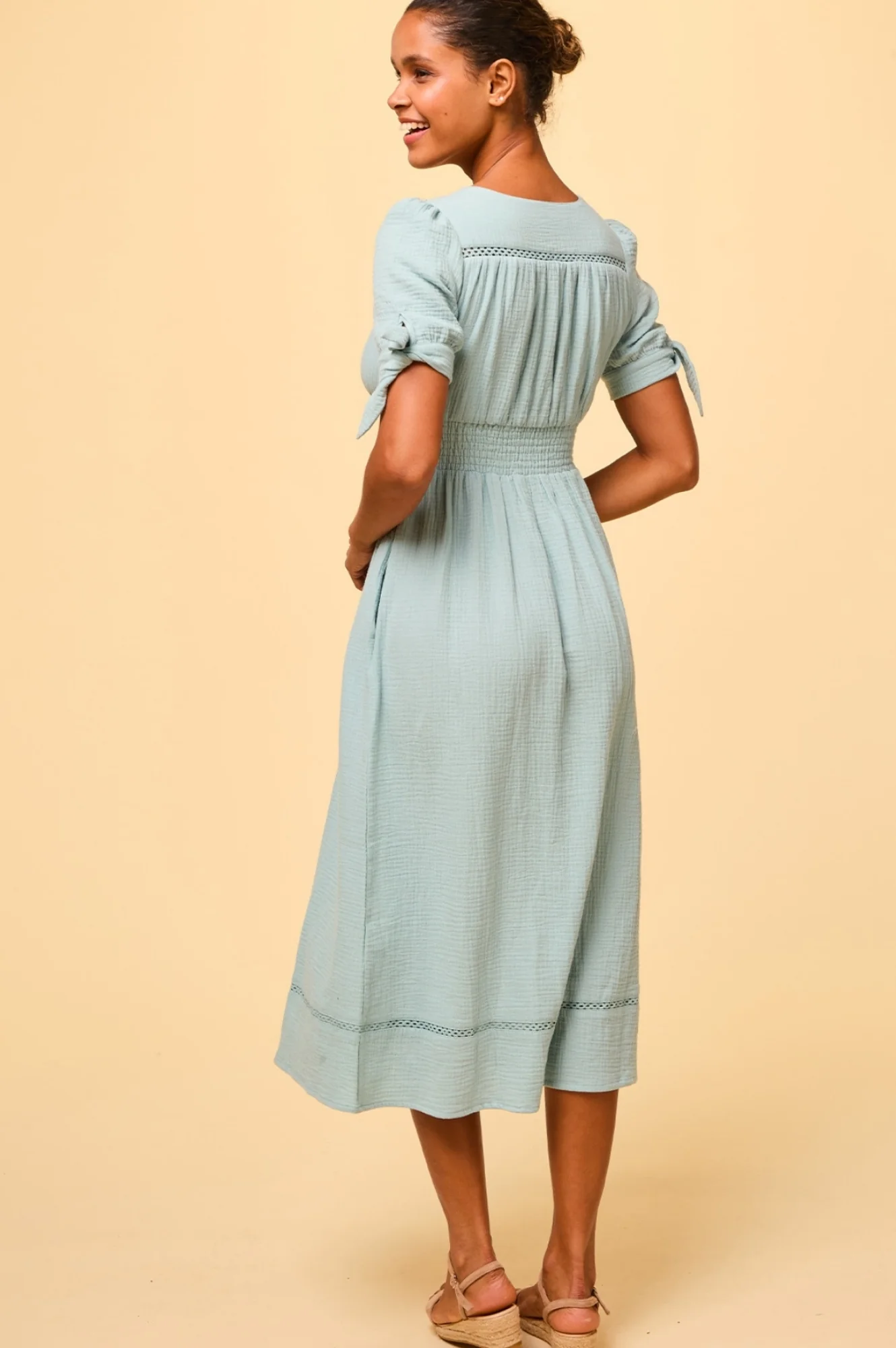 Olga Cheesecloth Dress | Aqua
