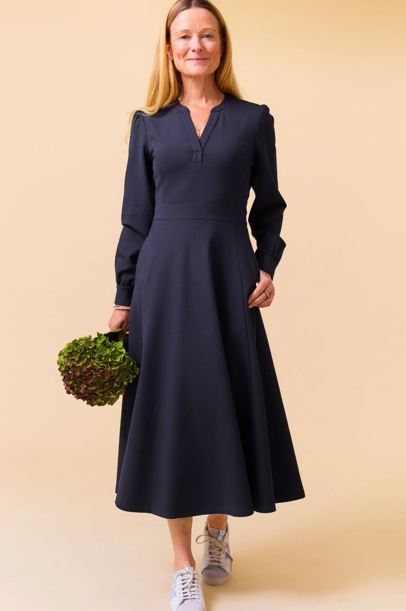 Luna EcoVero™ Midi Dress | Navy