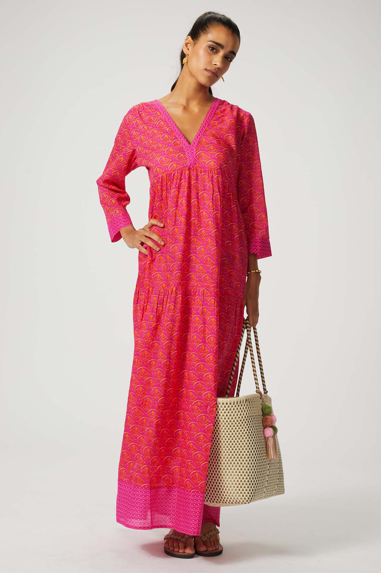 Mykonos Maxi Dress | Pink/Orange