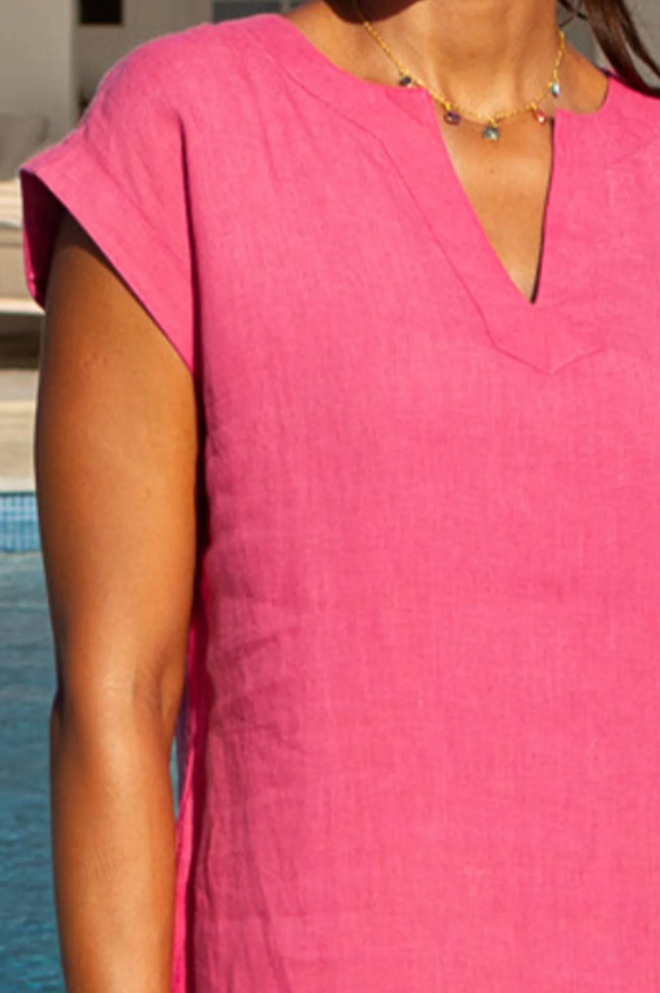 Dori Linen Dress | Strawberry Pink