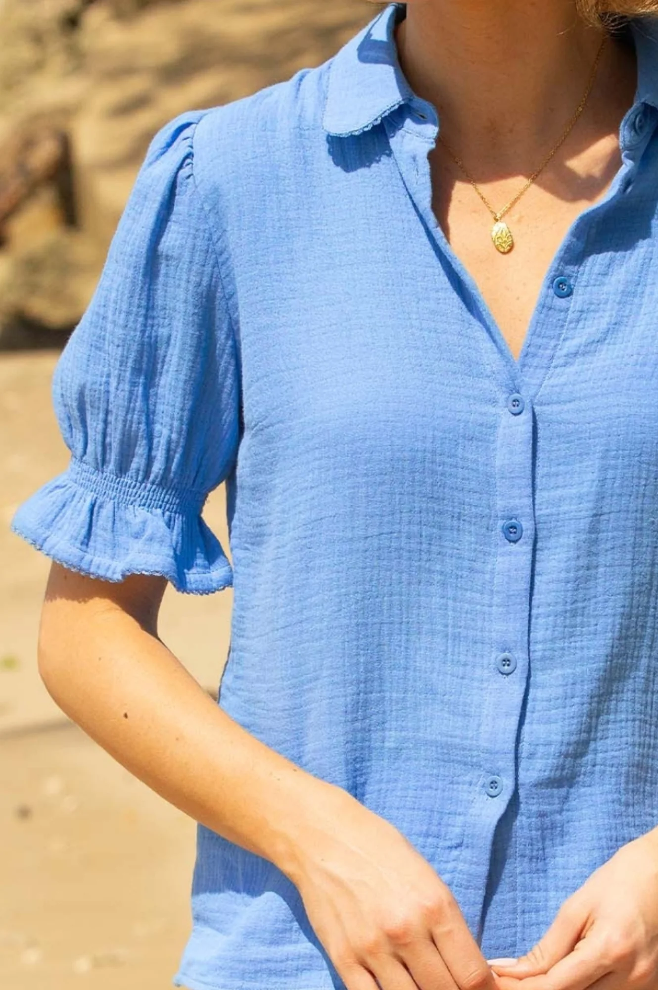 Olive Cheesecloth Blouse | Cornflower