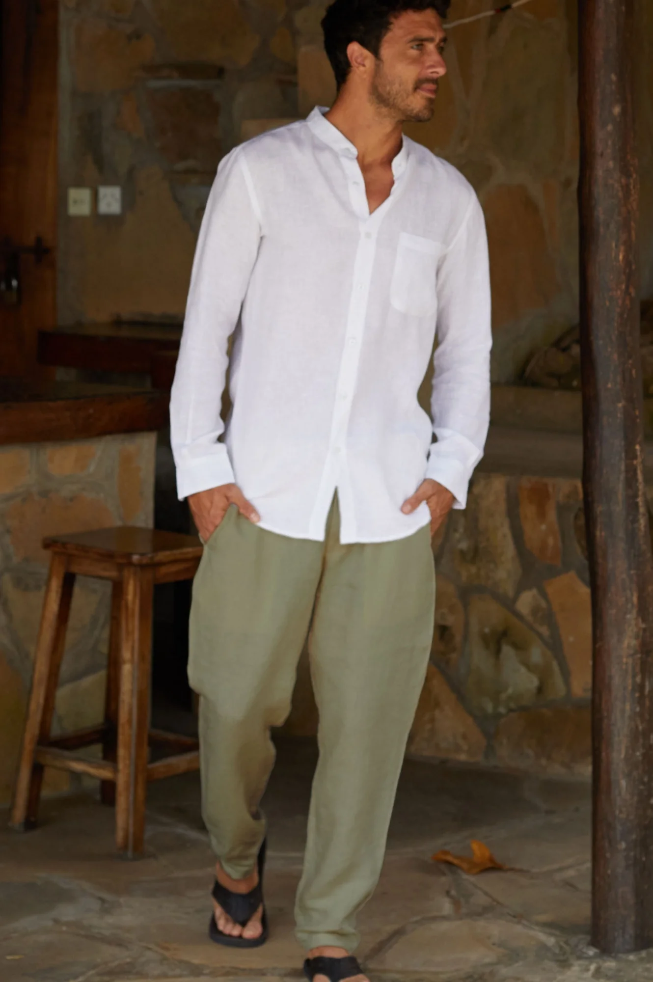 Men's Premium Linen Trousers | Khaki