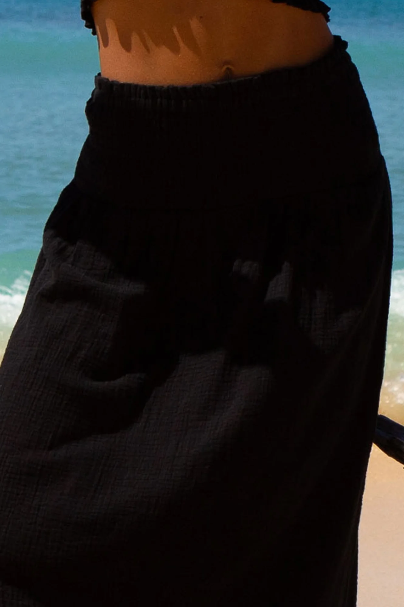 Brady Cheesecloth Skirt | Black